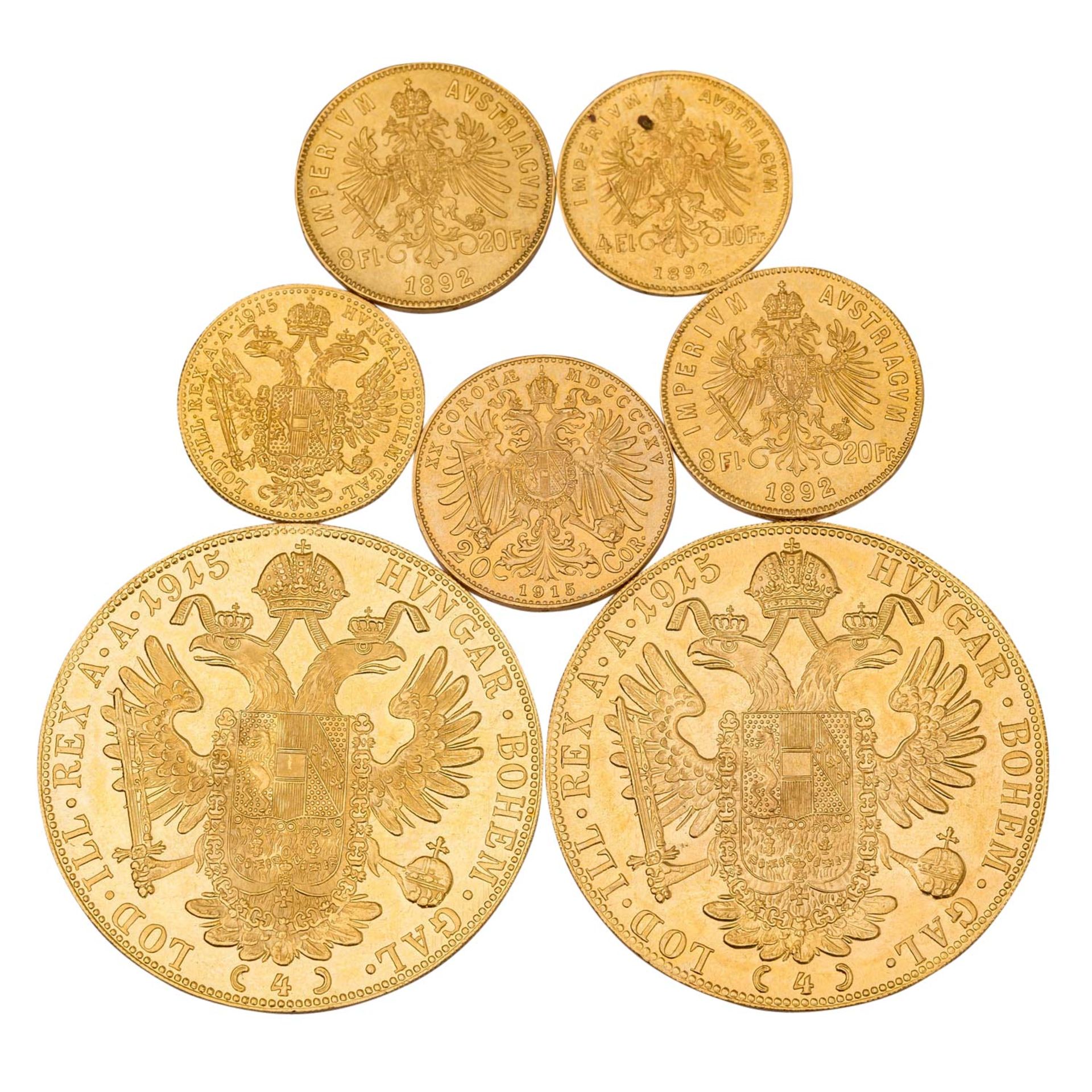Österreich /GOLDLOT - Franz Josef I. 7x Goldmünzen mit insg. ca. 51,5 g fein - Image 2 of 2