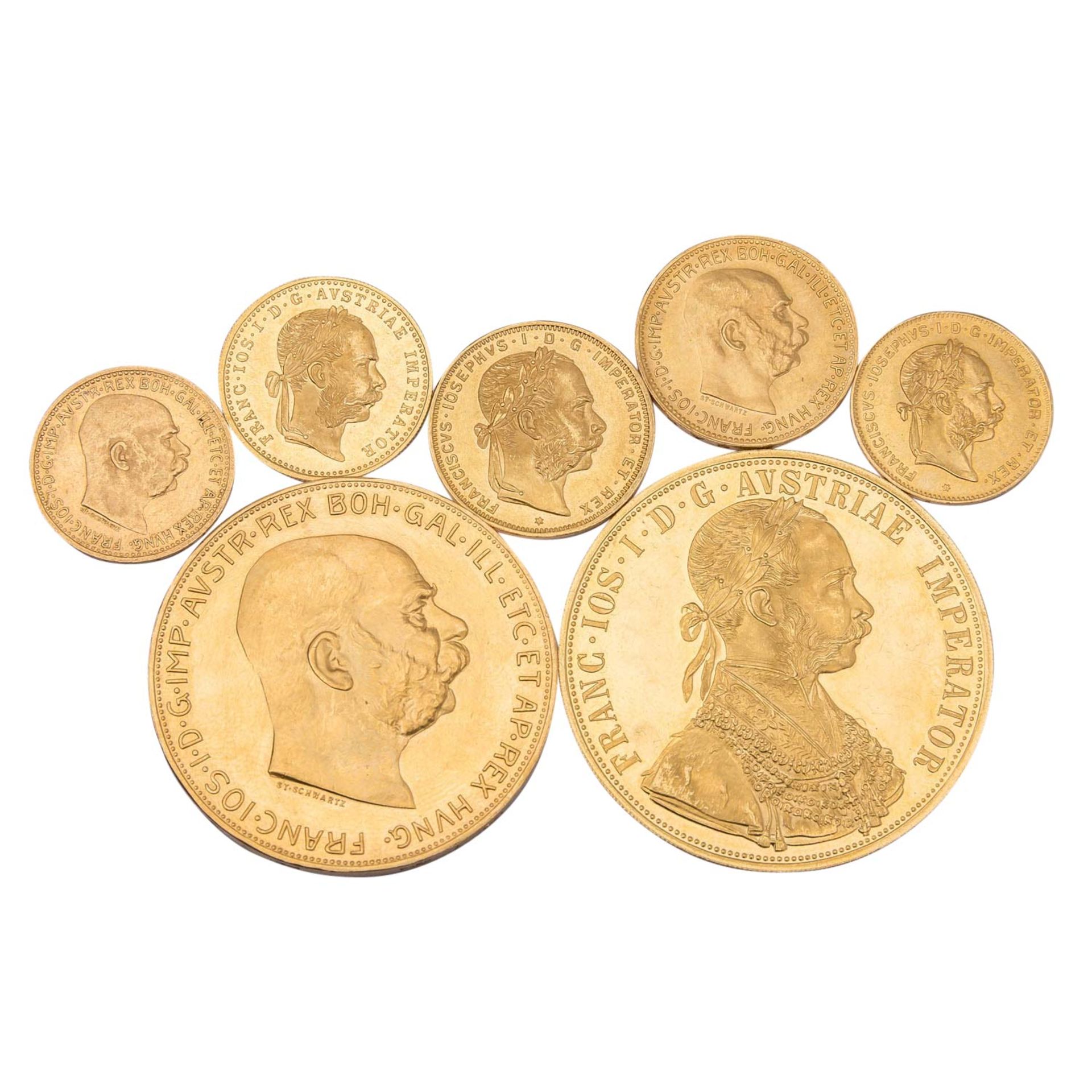 Österreich /GOLDLOT - Franz Josef I., 7x Goldmünzen, insg. ca. 65 g