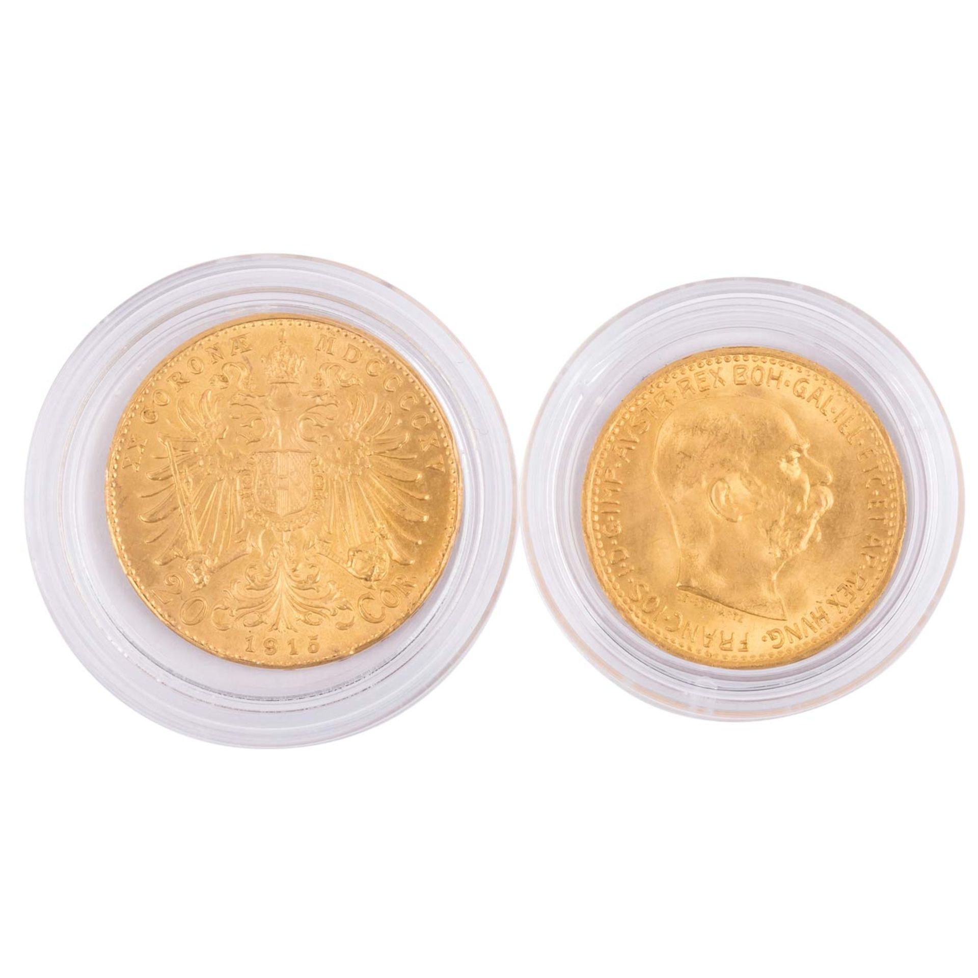 Österreich/GOLD - 1 x 10 Kronen 1912/NP und 1 x 20 Kronen 1915/NP