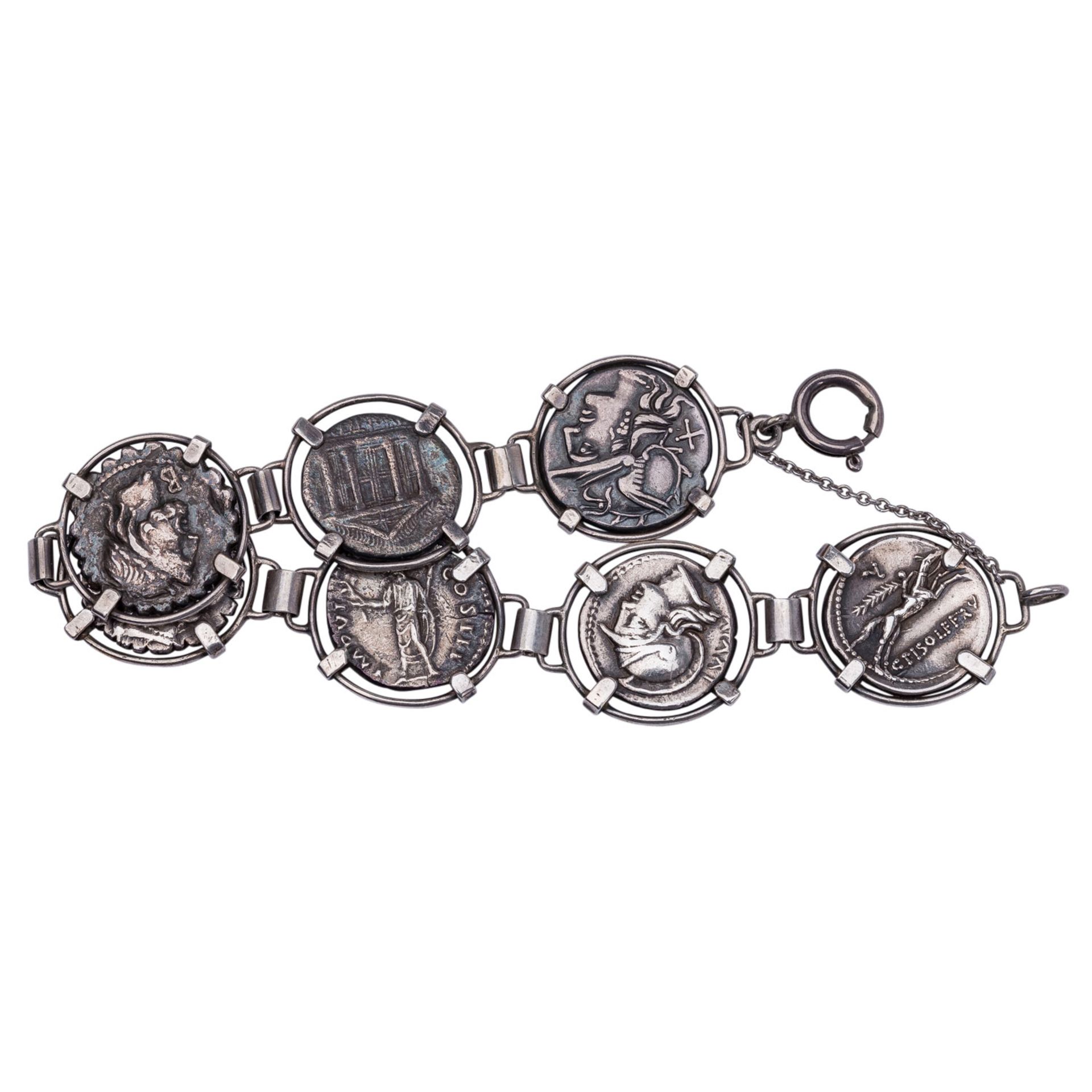 Silbernes Damenarmband mit römischen und keltischen Münzen - - Image 2 of 2