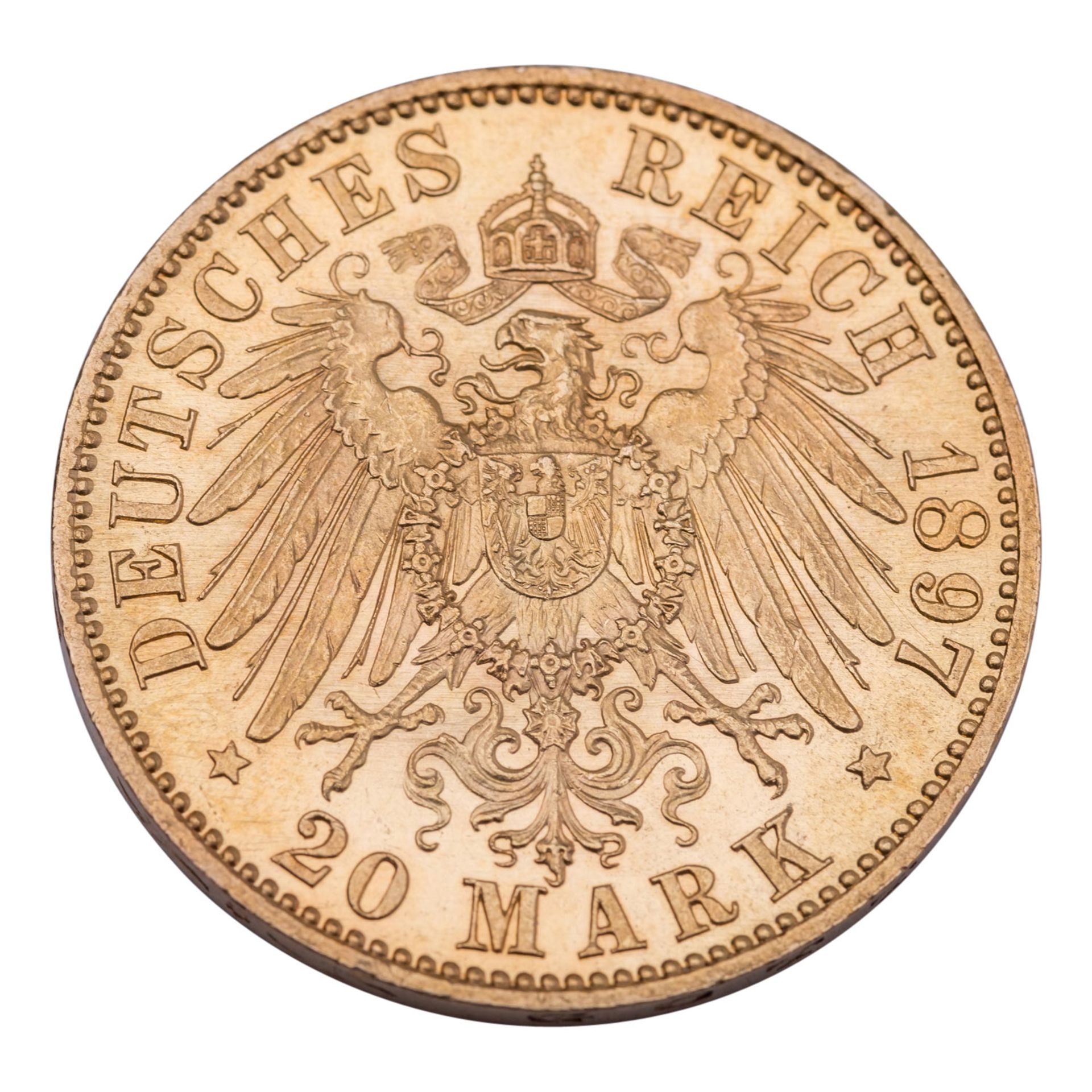 Dt. Kaiserreich /GOLD - Preußen, Wilhelm II. 20 Mark 1897-A - Image 2 of 2