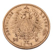 Deutsches Kaiserreich / Bayern - 20 Mark 1872, GOLD,