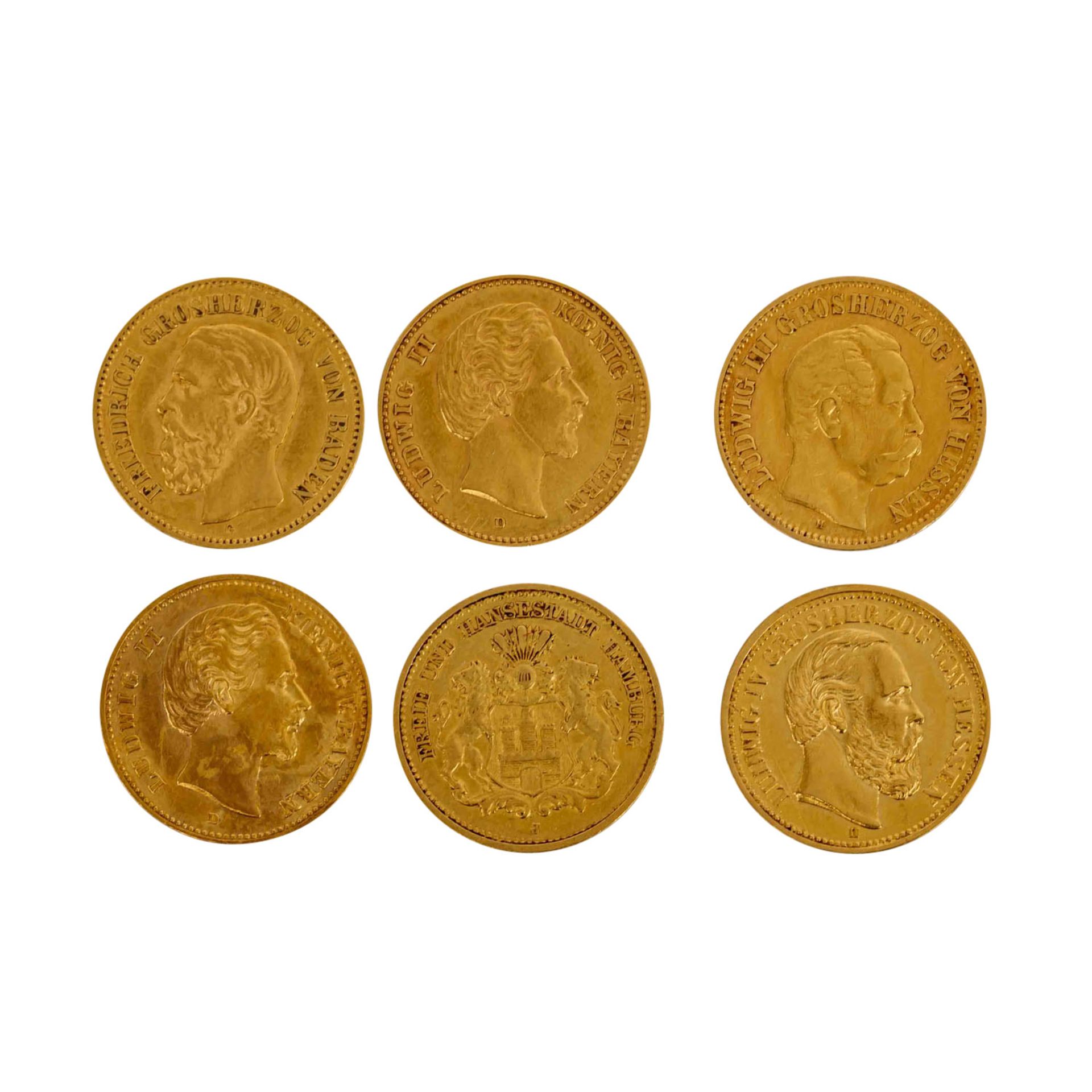 Deutsches Kaiserreich - Sammlung von 13 x 5 Mark, Gold,  - Bild 2 aus 5