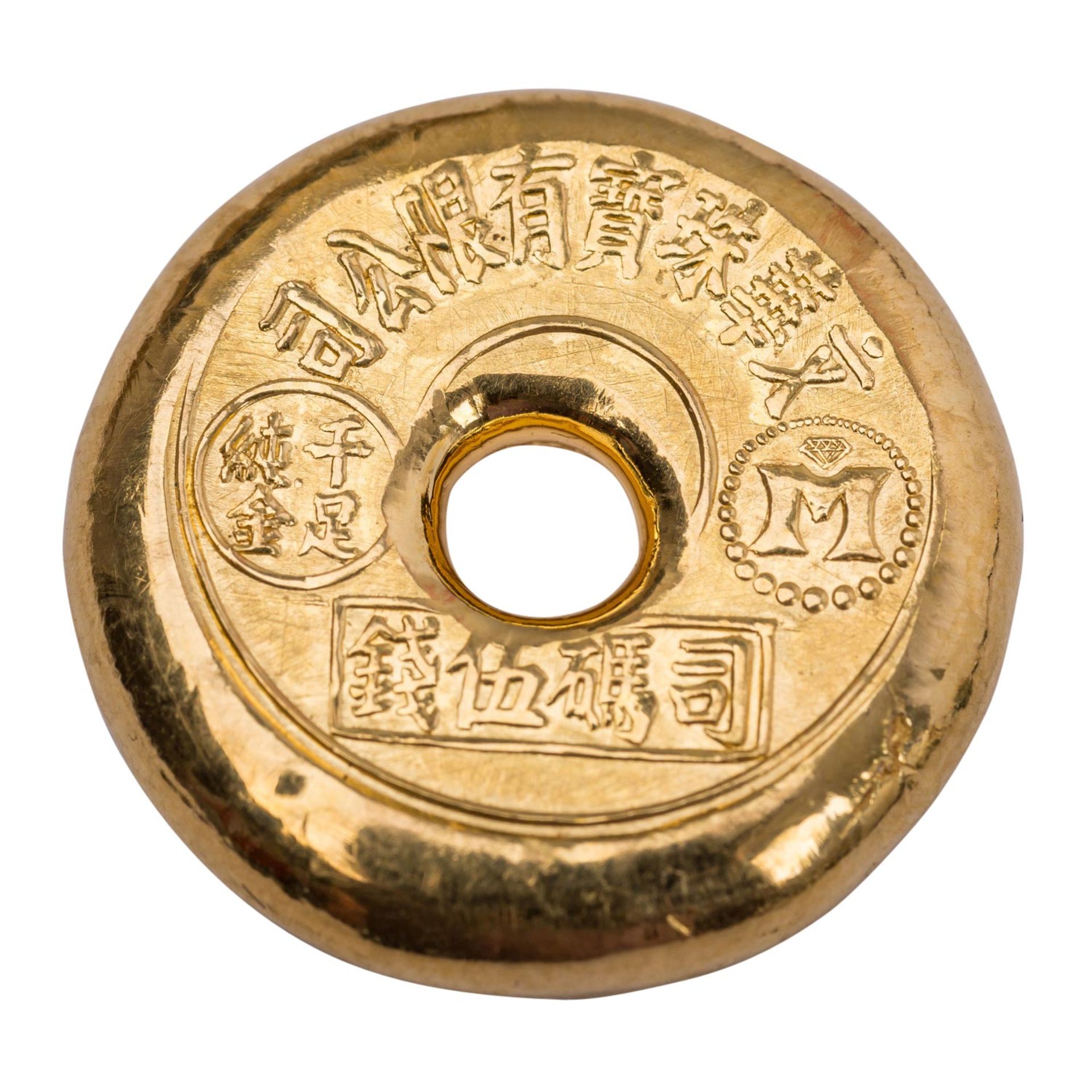 China /GOLD - Kreisförmiger ½-Tael-Barren - Image 2 of 2