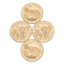 Somalia /GOLD-Lot 4 x 1 oz 'African Wildlife - Elephant' 2015 / 2017