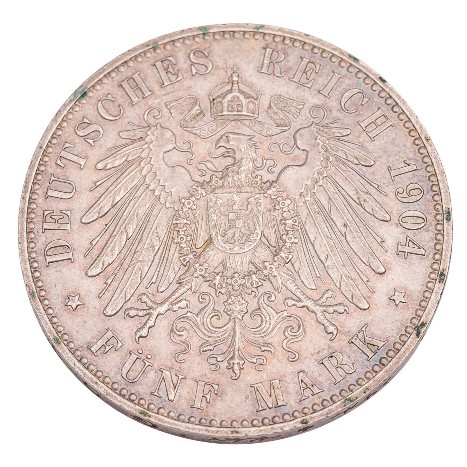 Deutsches Kaiserreich / Hansestadt Lübeck - 5 Mark 1904, - Image 2 of 2