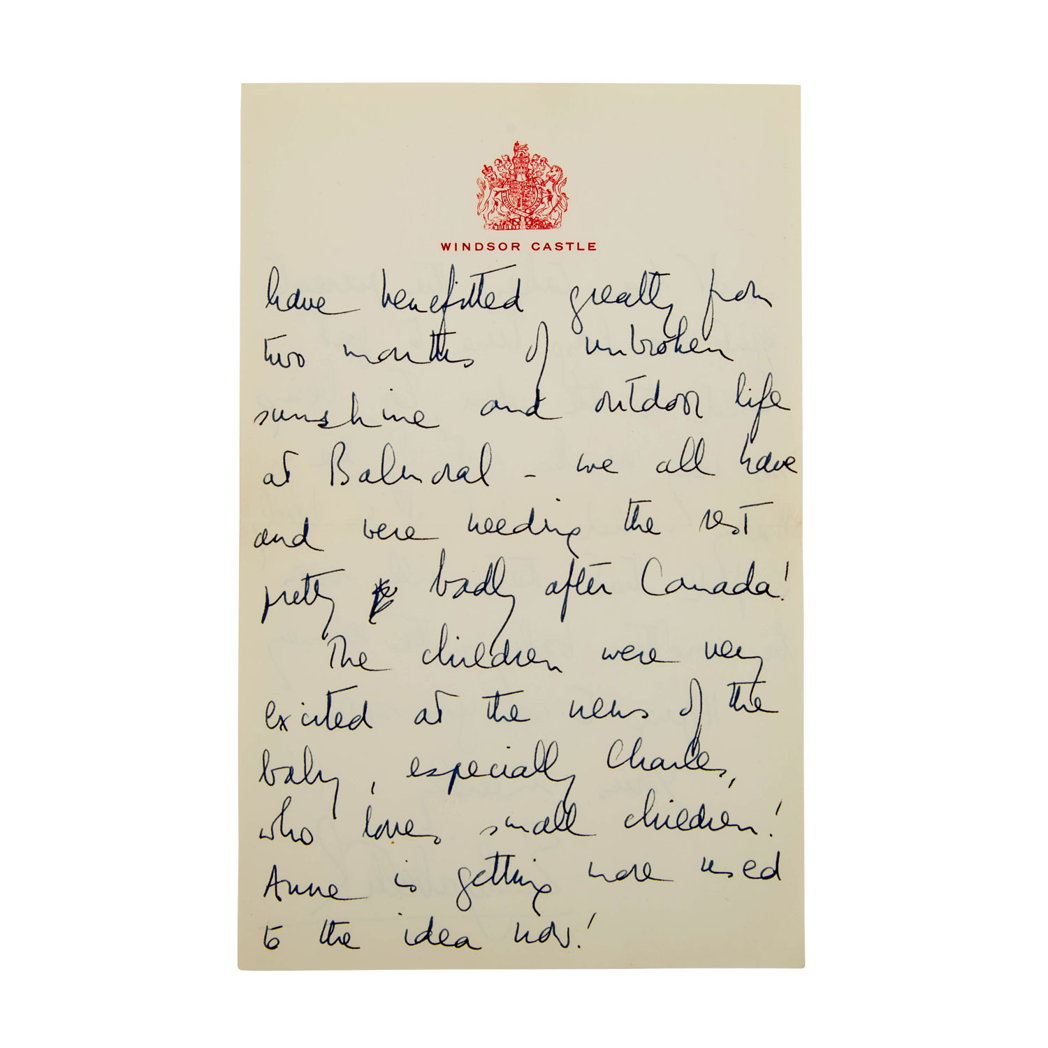 Handgeschriebener und signierter Brief von Queen Elizabeth II. (1926 – 2022) an ihre Hebamme „Rowie“ - Image 4 of 6