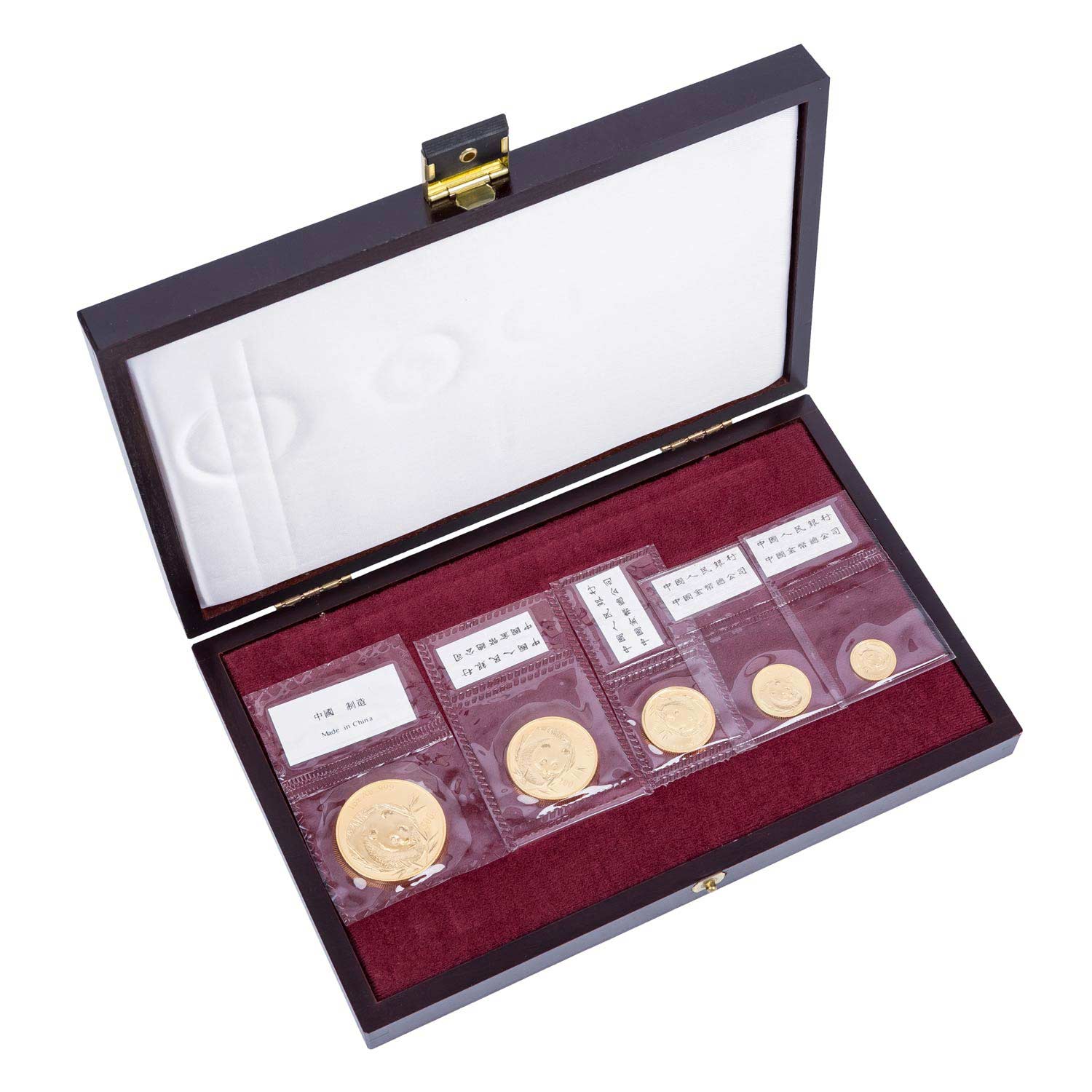 Volksrepublik China - Gold Panda Set 2003 mit 500/ 200/ 100/ 50/ 20 Yuan,