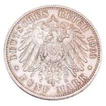 Herzogtum Sachsen-Altenburg - 5 Mark 1903/A, Zum 50-jährigen Regierungsjubiläum,