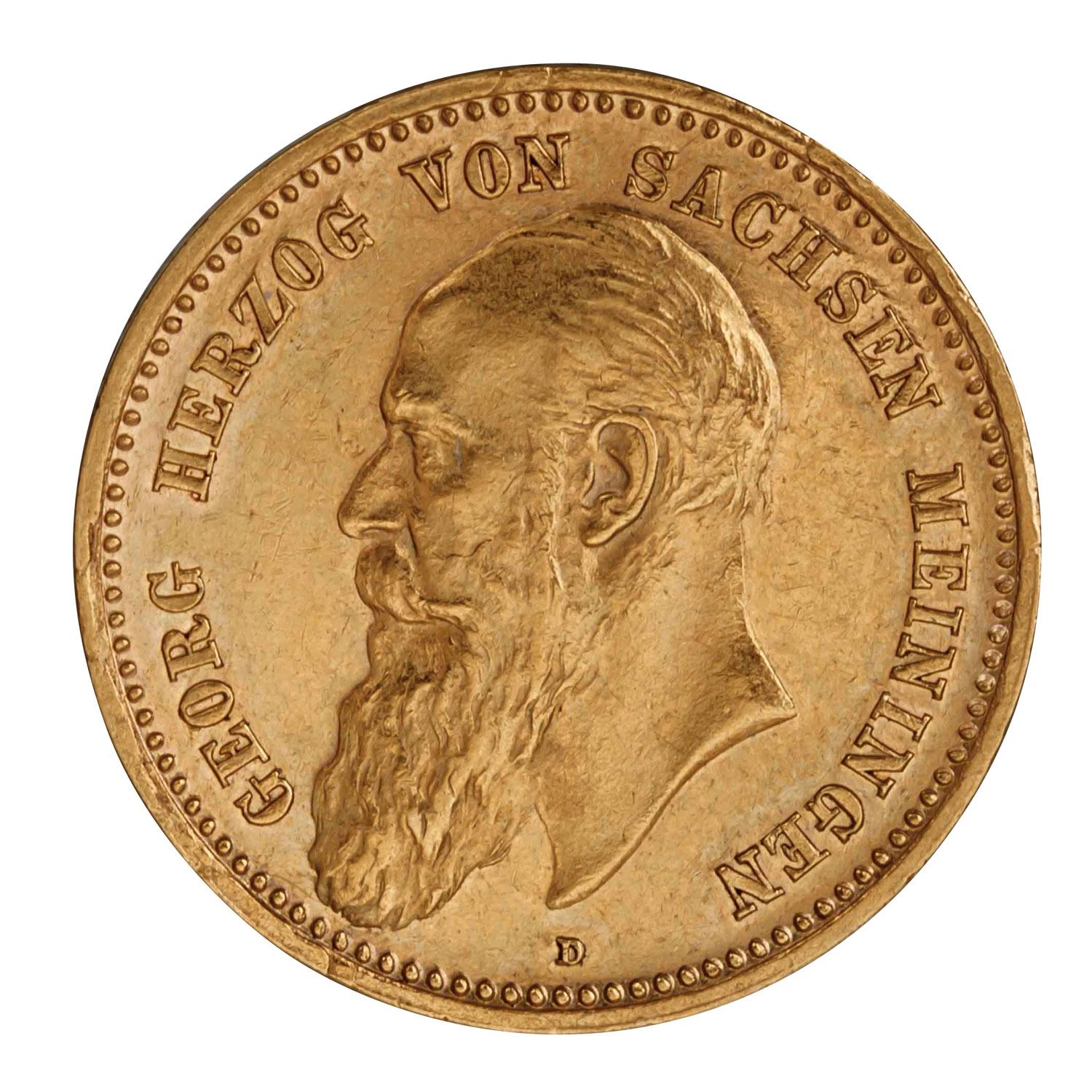 Herzogtum Sachsen-Meiningen/Gold - 10 Mark 1898/D, Herzog Georg II. (1866-1914), - Image 2 of 3