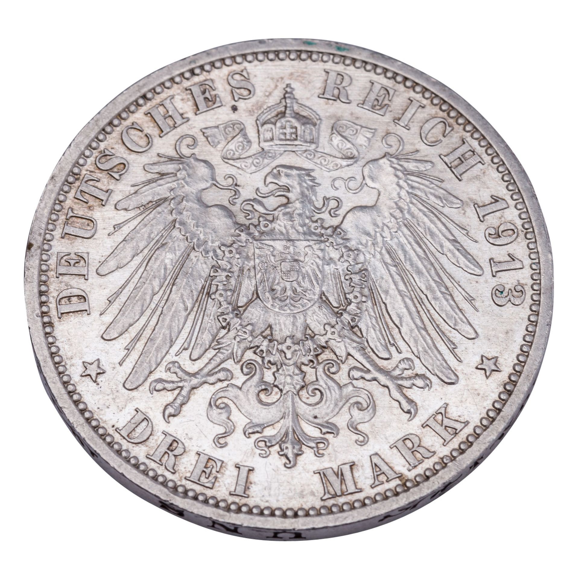 Deutsches Reich / Lippe - 3 Mark 1913, Fürst Leopold IV., - Image 2 of 2