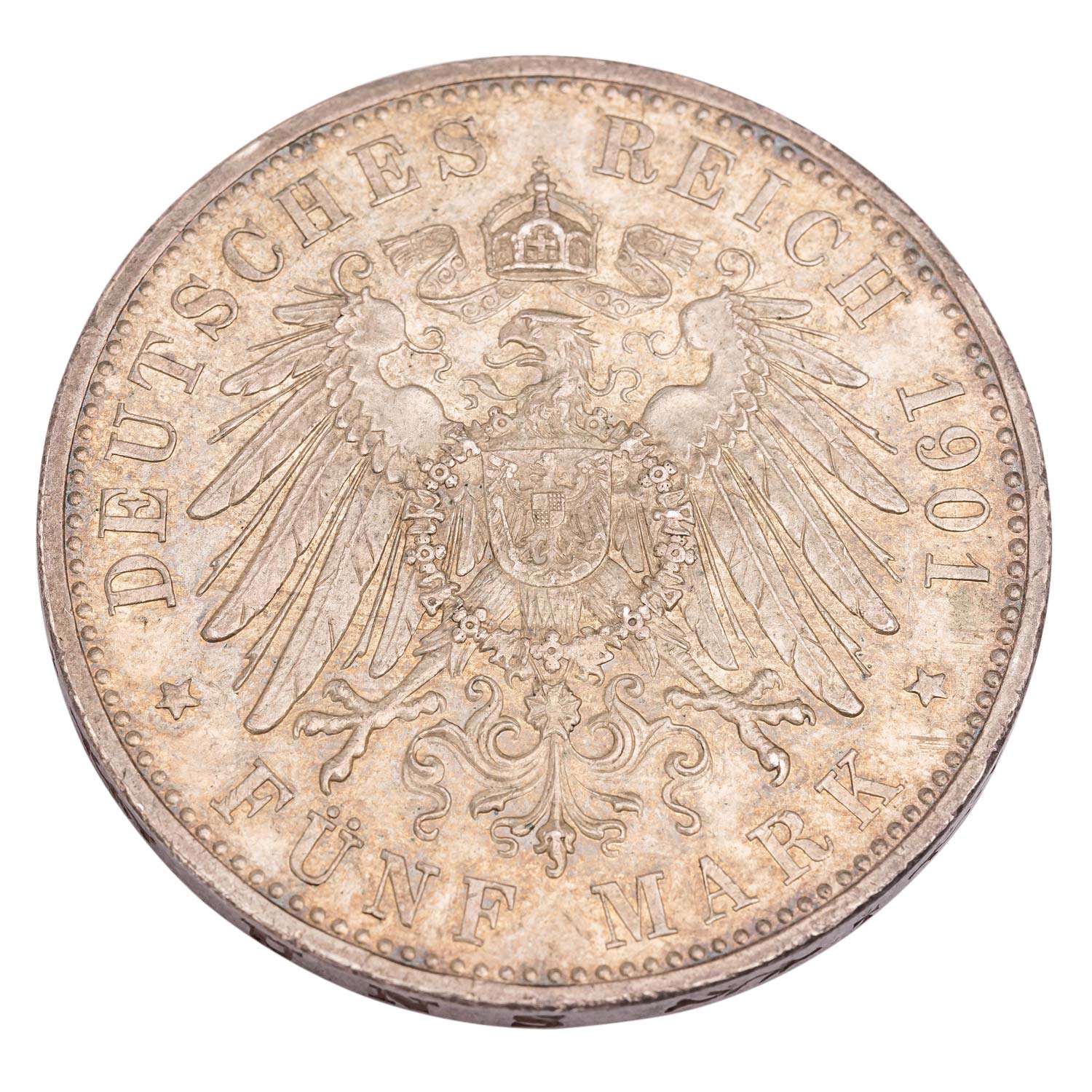 Herzogtum Sachsen-Meinungen/Silber - 5 Mark 1901/D, Georg II., - Image 2 of 3