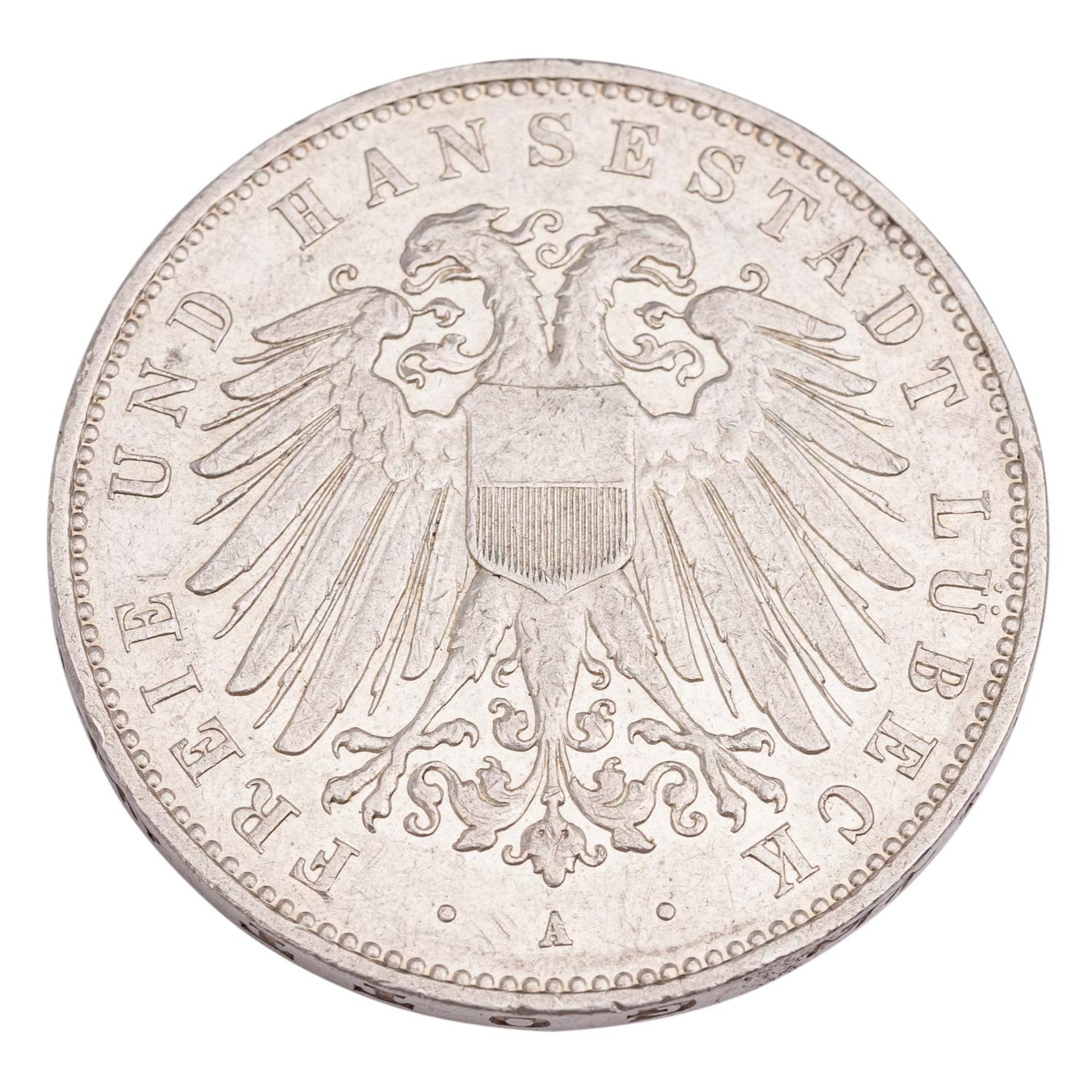 Deutsches Kaiserreich / Hansestadt  Lübeck - 5 Mark 1913,  - Bild 2 aus 2