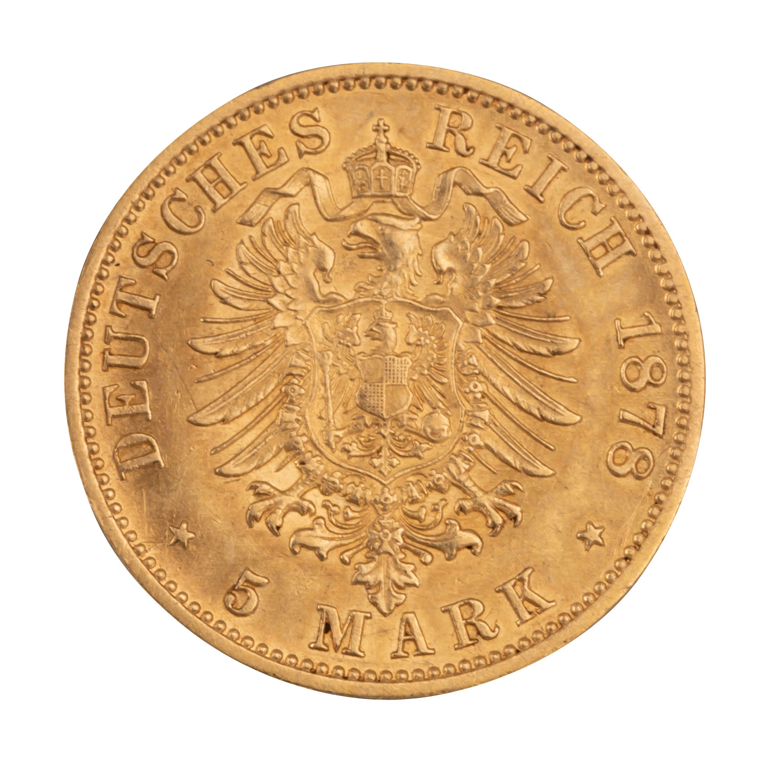 Königreich Preussen/Gold - 5 Mark 1878/A, Kaiser Wilhelm I. (1861-1888), - Image 2 of 2