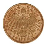 Herzogtum Sachsen-Meiningen/Gold - 10 Mark 1898/D, Herzog Georg II. (1866-1914),