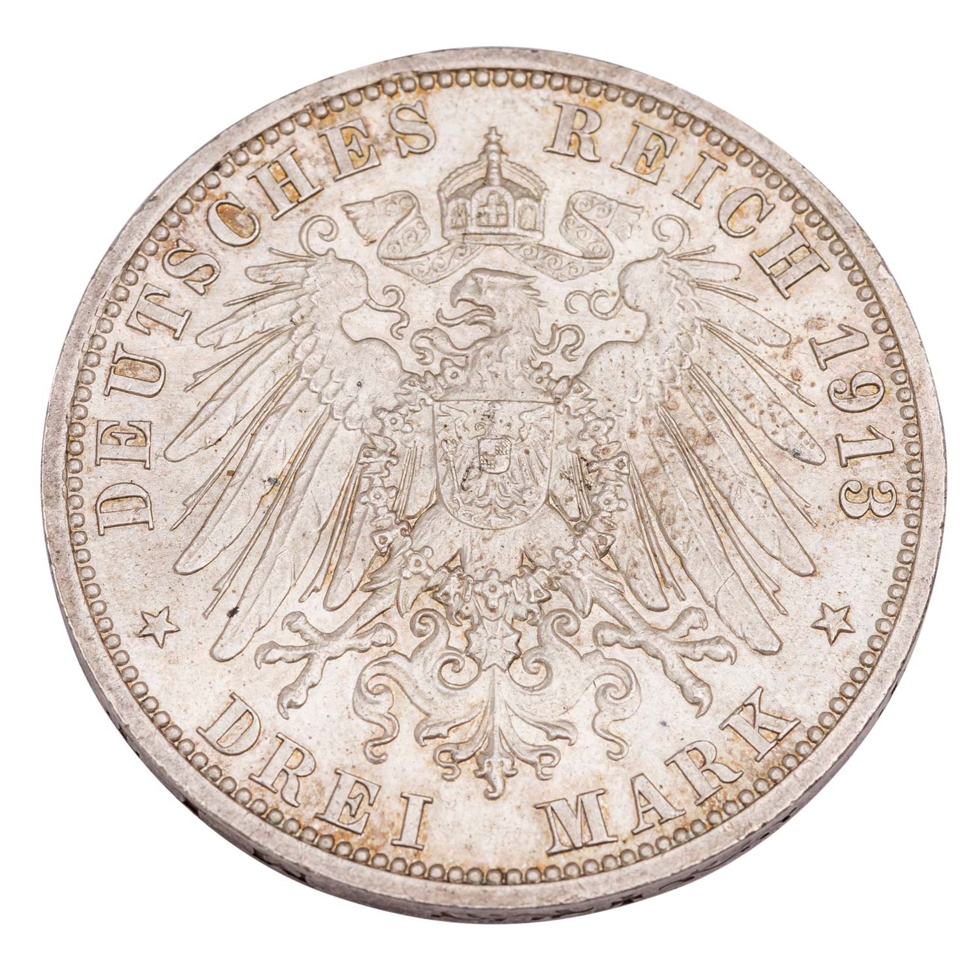 Deutsches Kaiserreich / Mecklenburg Strelitz - 3 Mark 1905,  Grossherzog Adolph Friedrich V, - Bild 2 aus 2