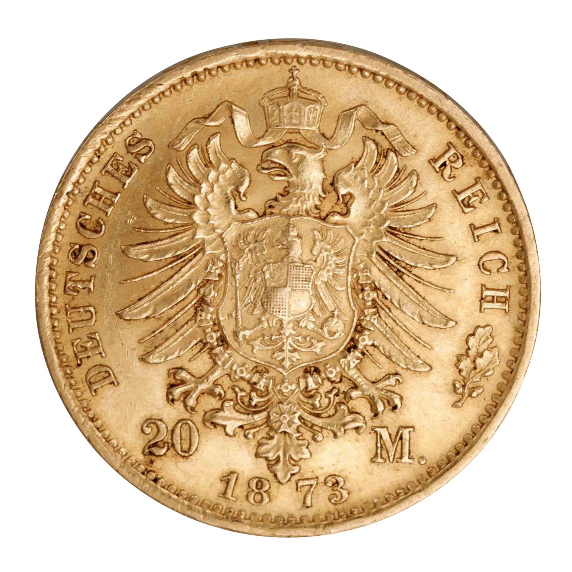 Großherzogtum Mecklenburg-Strelitz/Gold - 20 Mark 1873/A,  - Bild 2 aus 3