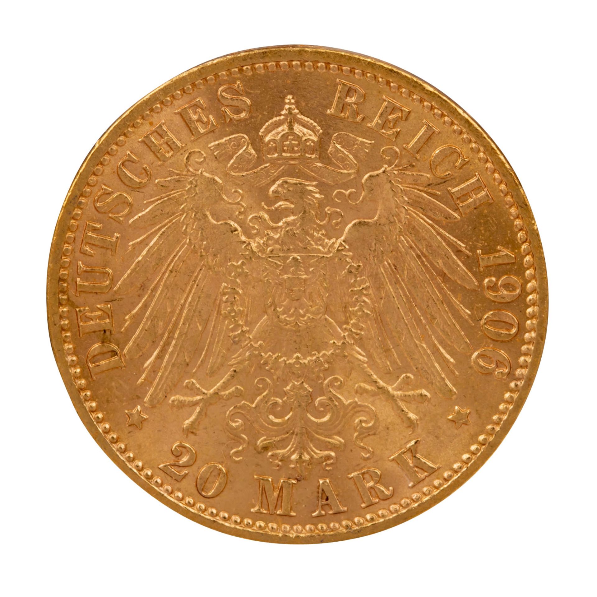 Freie Hansestadt Bremen/Gold - 20 Mark 1906/J, - Bild 2 aus 2