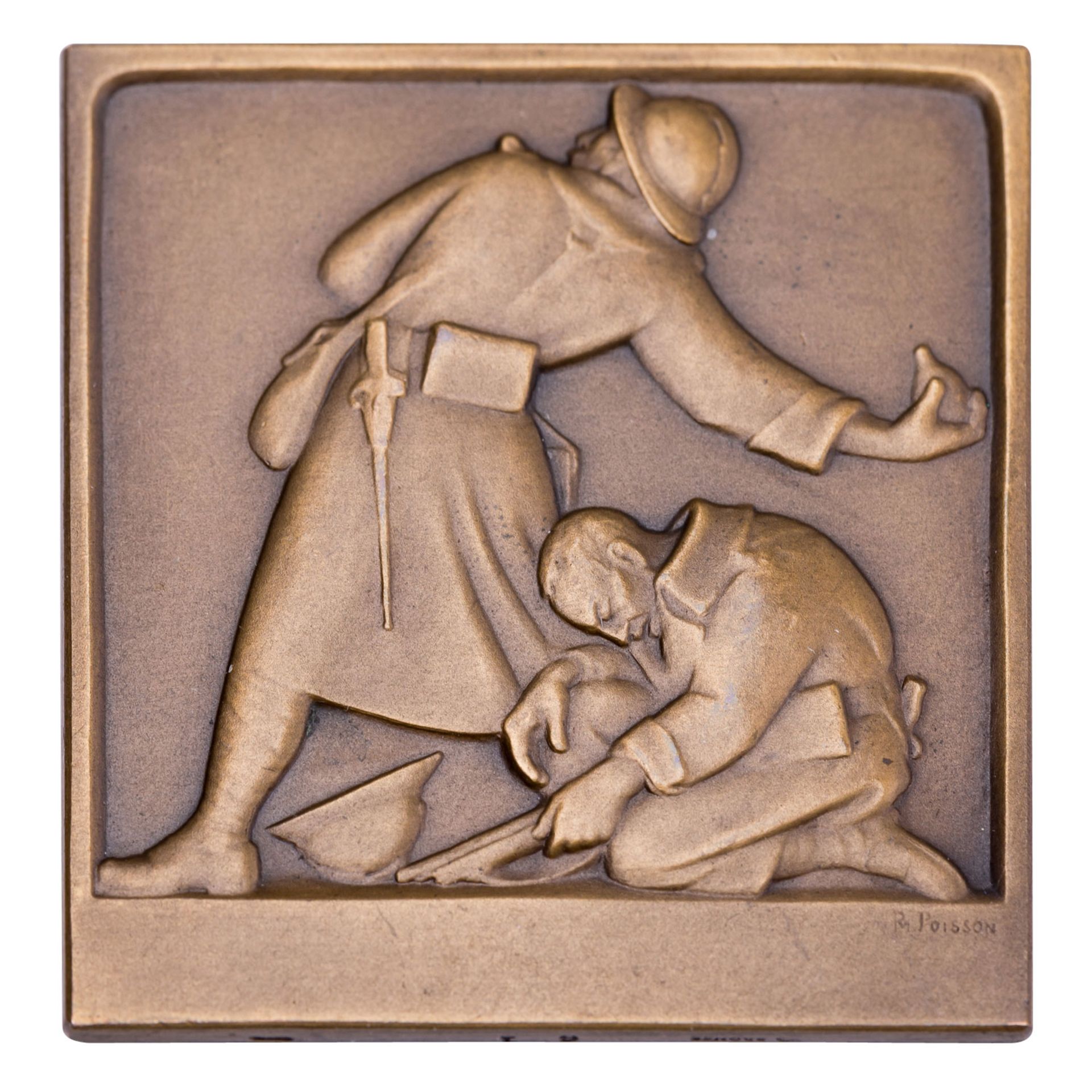 Frankreich - Bronzeplakette o.J. (1920), Poisson, Pierre-Marie (1867-1953), - Image 2 of 2