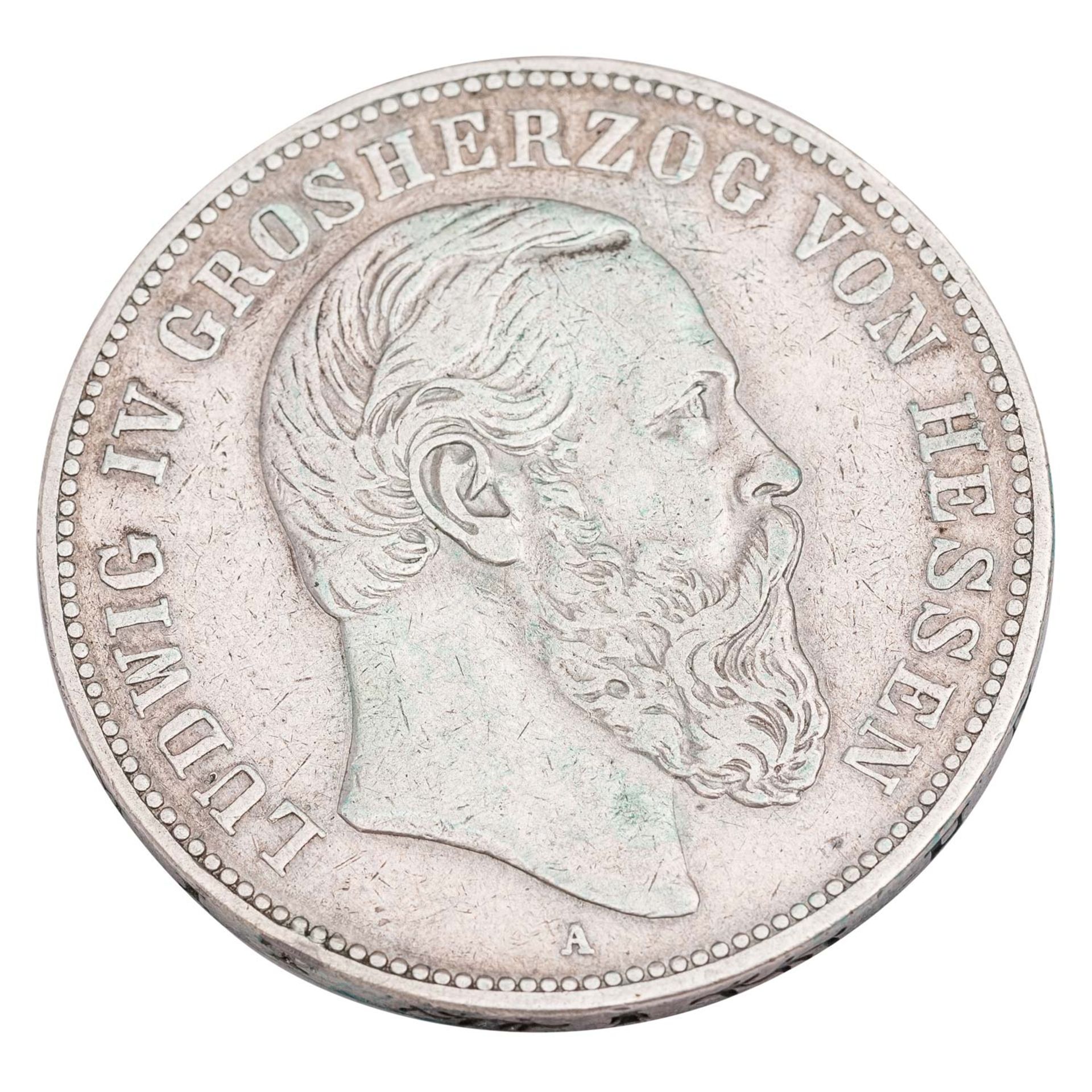 Deutsches Kaiserreich / Hessen - 5 Mark 1888/A, Grossherzog Ludwig IV., - Image 2 of 3
