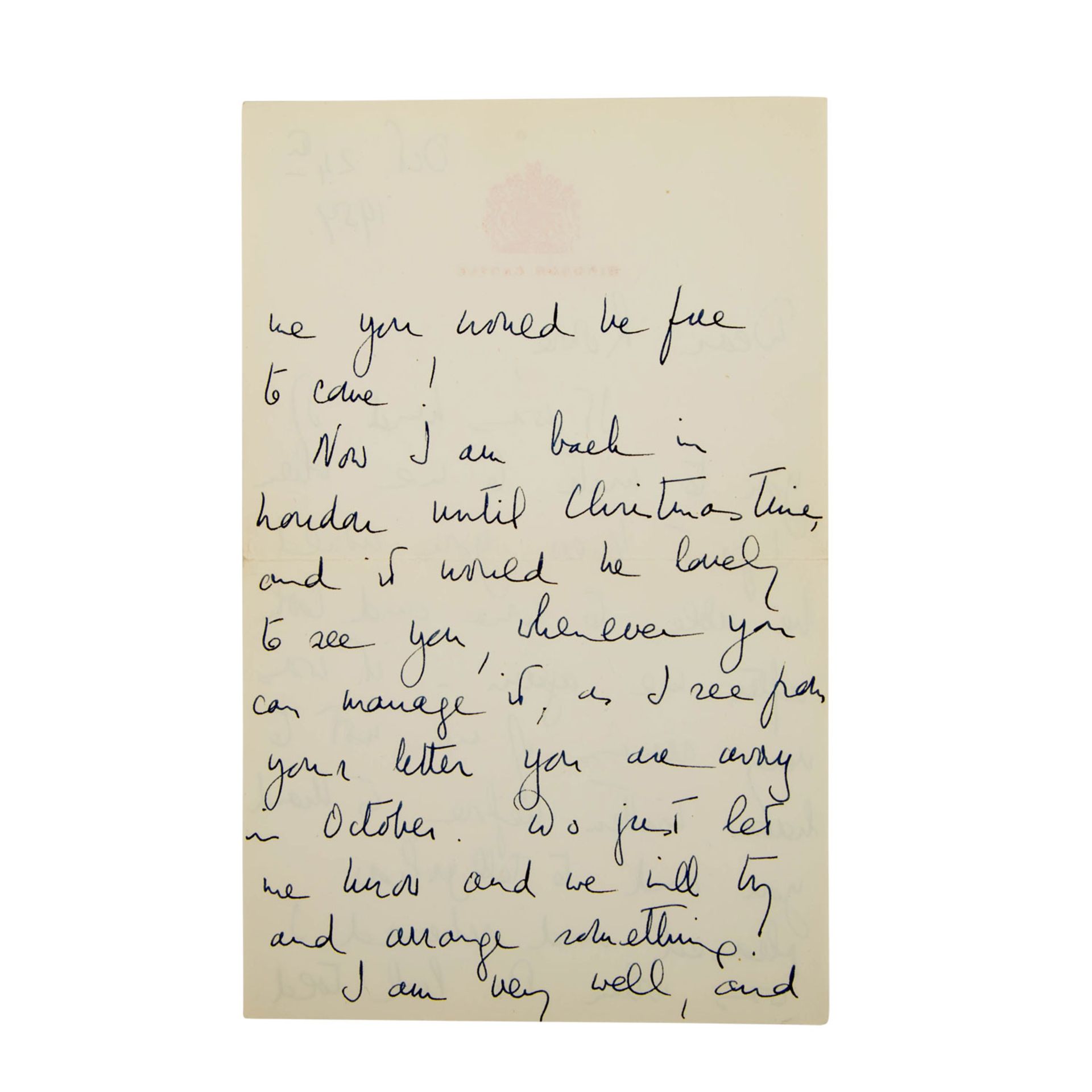 Handgeschriebener und signierter Brief von Queen Elizabeth II. (1926 – 2022) an ihre Hebamme „Rowie“ - Image 3 of 6