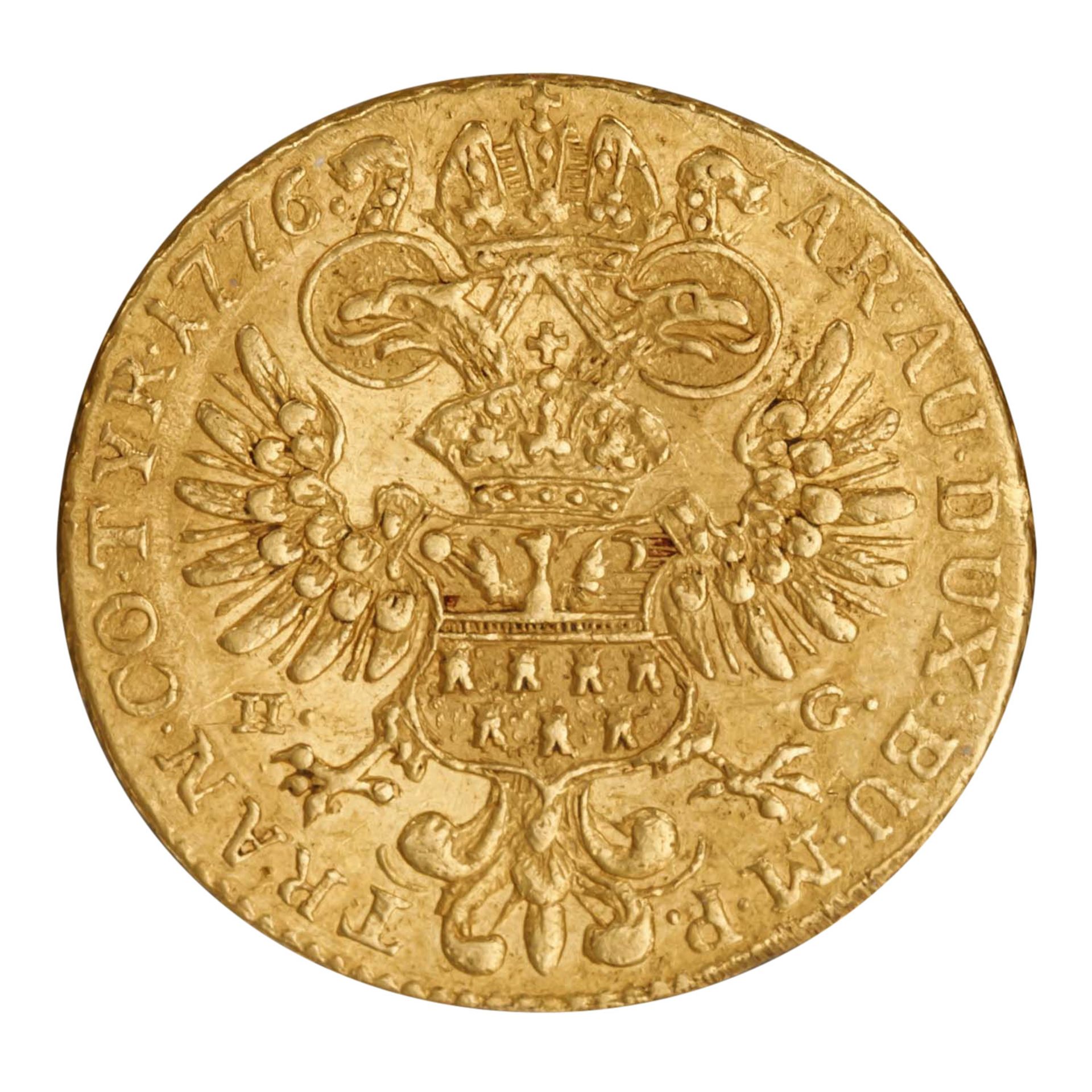 Siebenbürgen/Transsylvanien /Gold - Maria-Theresia, 1 Dukat 1776 H-G - Image 2 of 2