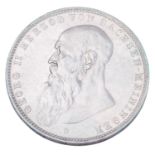 Sachsen-Meiningen/Silber - 5 Mark 1902/D, Herzog Georg II,