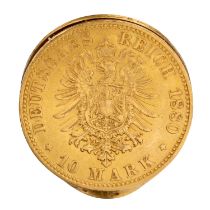 Großherzogtum Mecklenburg-Strelitz/Gold - 10 Mark 1880/A,