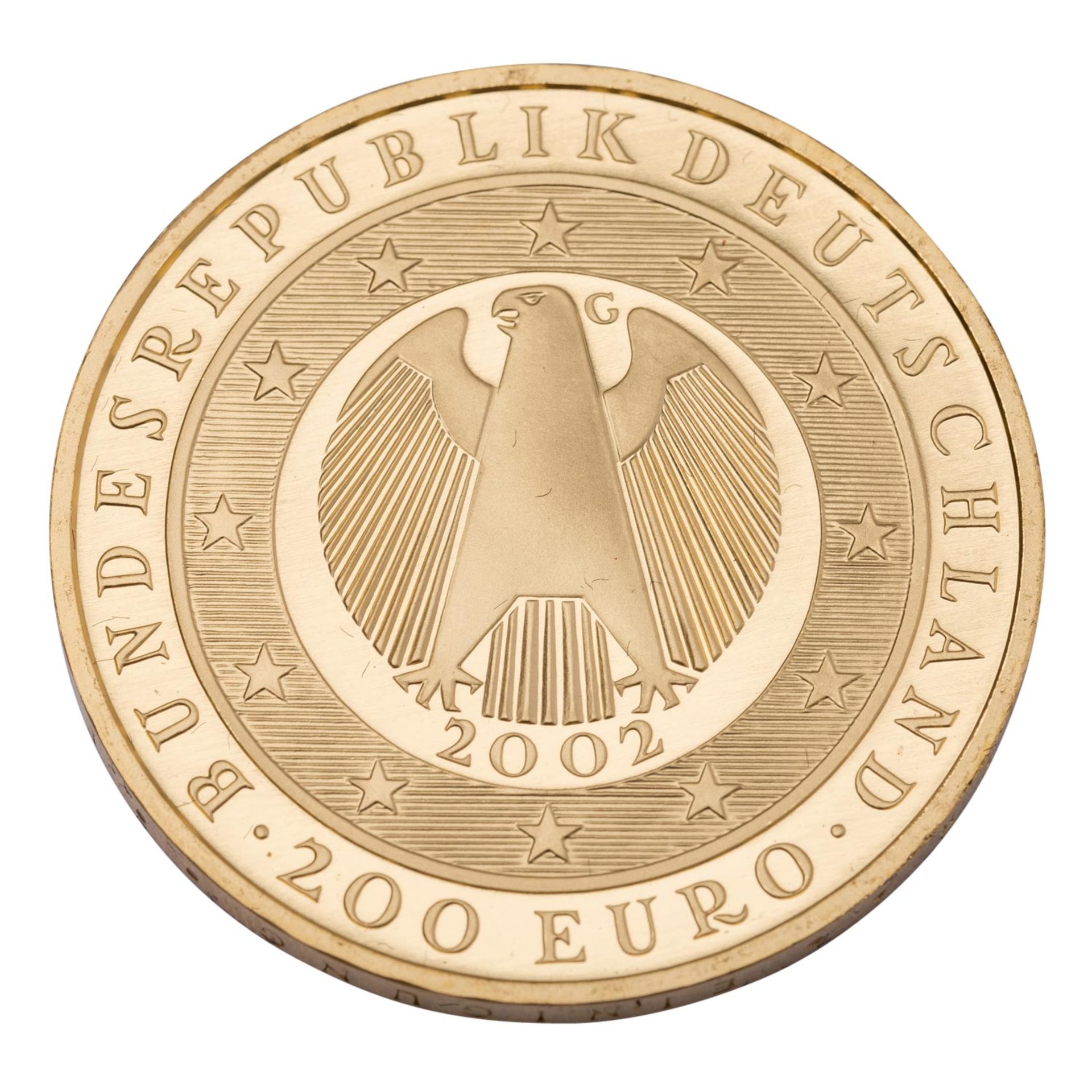 BRD/Gold - 200€ 2002/G, Zur Einführung des Euro, stgl.-, - Image 2 of 3