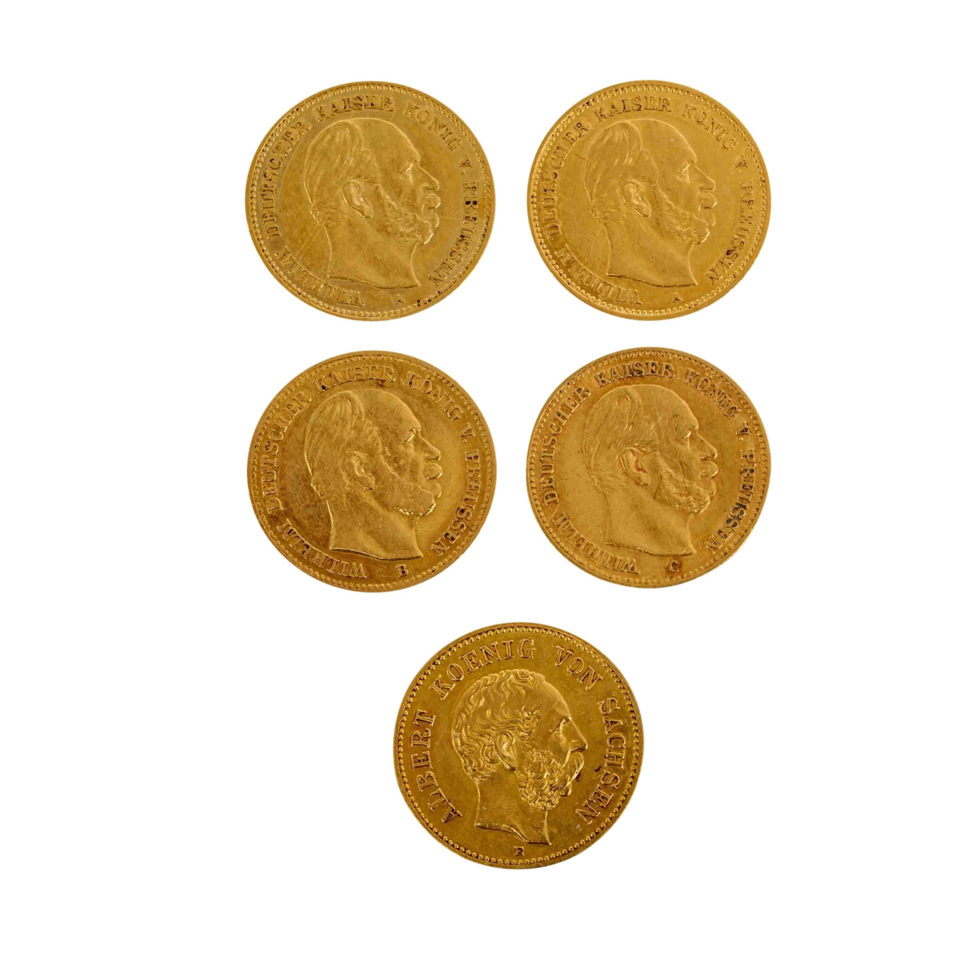 Deutsches Kaiserreich - Sammlung von 13 x 5 Mark, Gold,  - Bild 3 aus 5