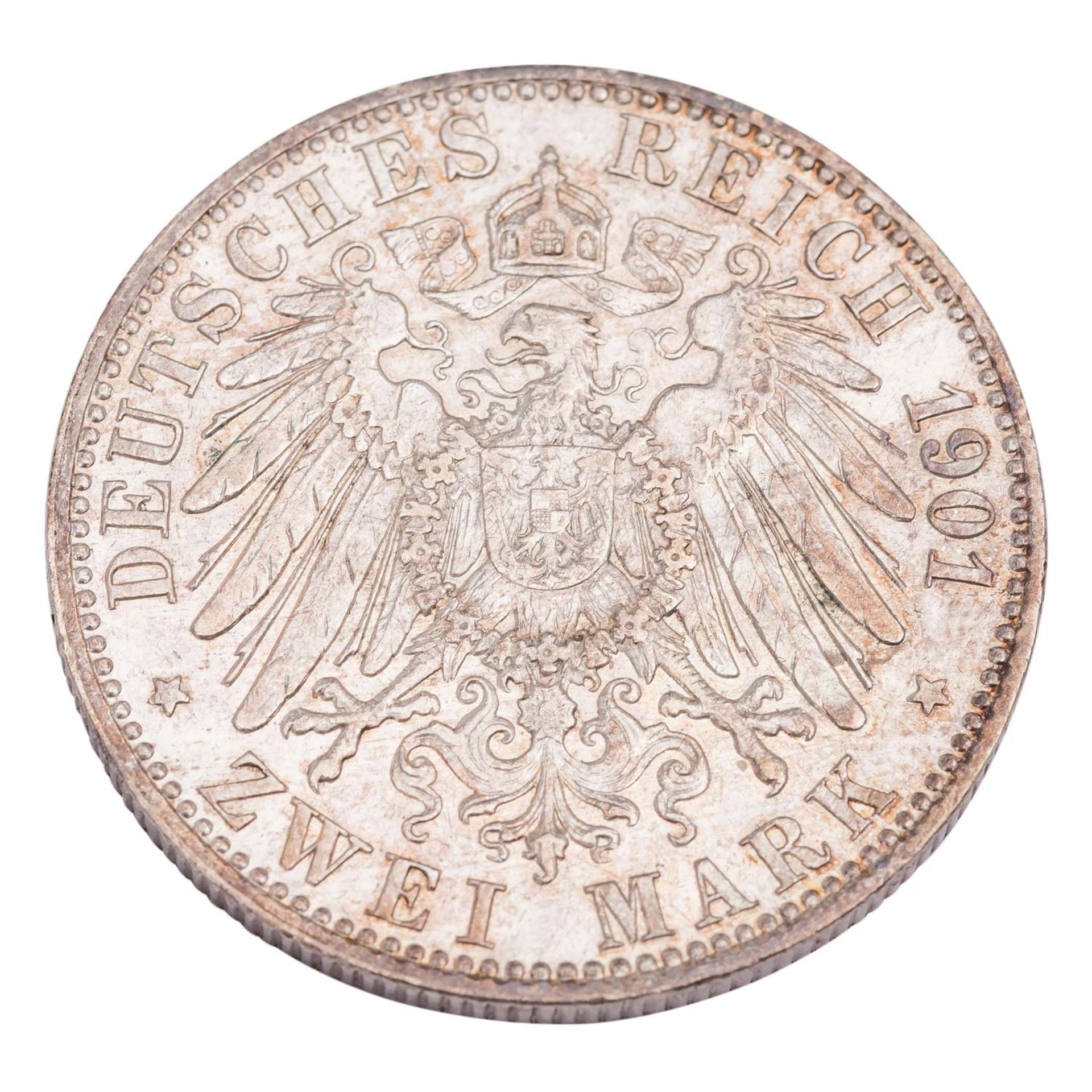 Deutsches Kaiserreich / Mecklenburg Schwerin - 2 Mark 1901,   - Bild 2 aus 3