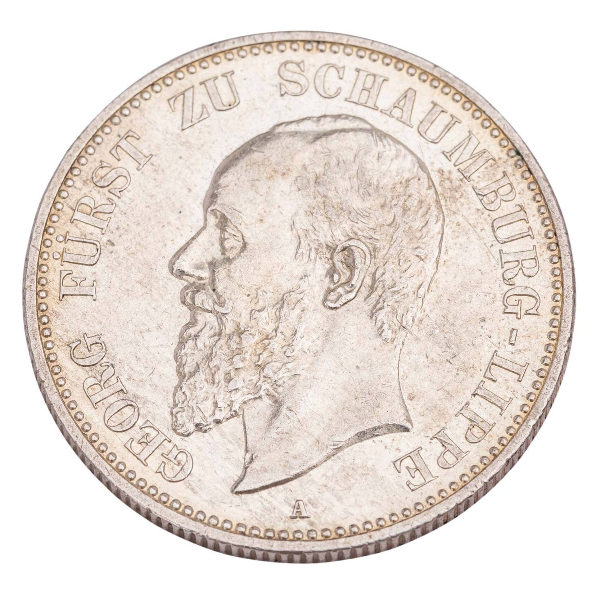 Fürstentum Schaumburg-Lippe/Silber - 2 Mark 1904/A, Georg,  - Bild 2 aus 2