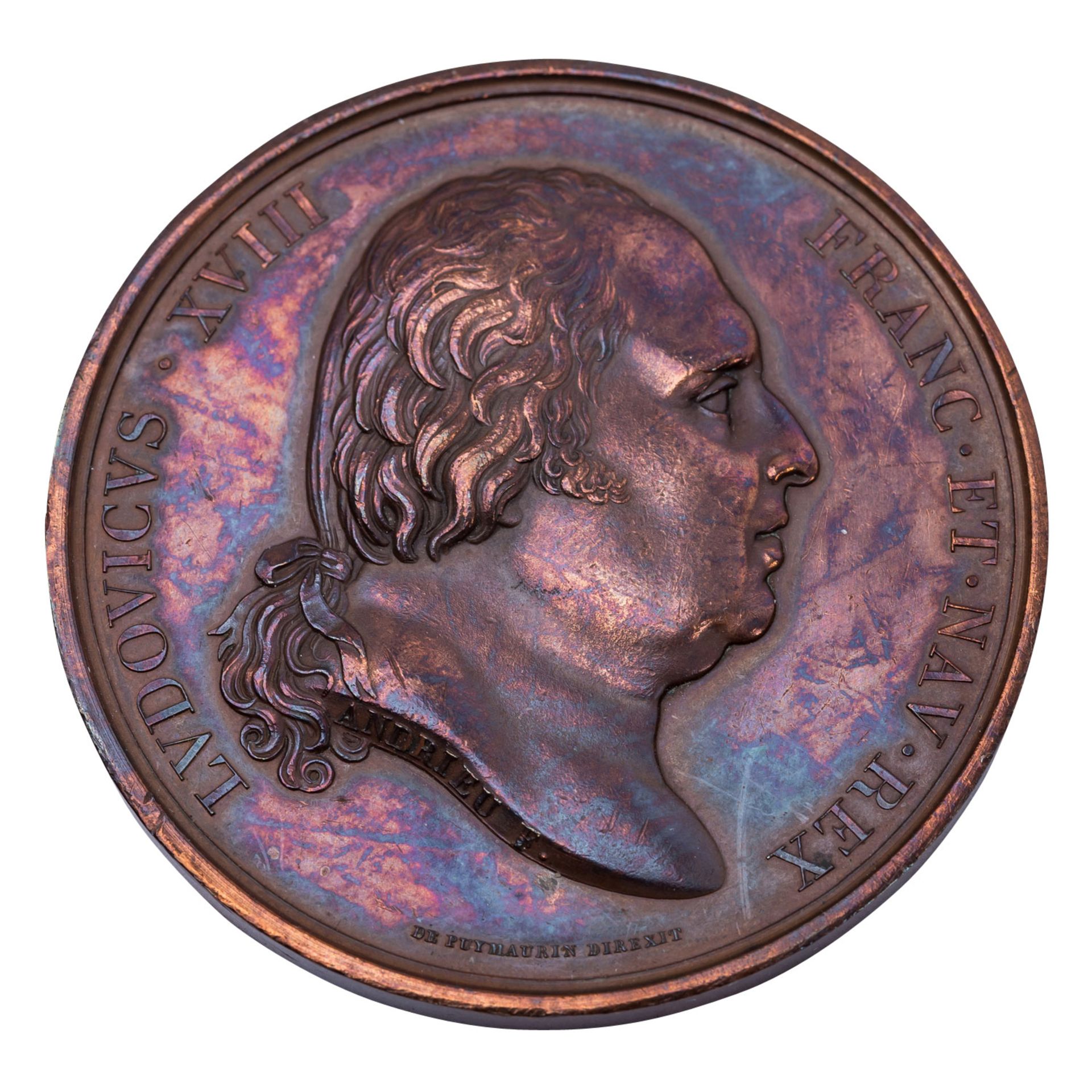 Frankreich - Bronzemedaille 1815, auf den zweiten Einzug von Ludwig XVIII. 