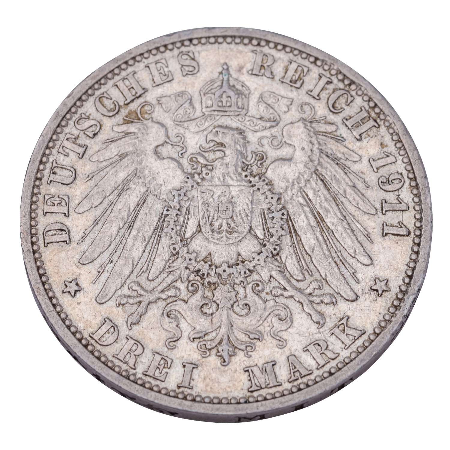 1 x Hansestadt Lübeck/Silber  - 3 Mark 1911/A, - Bild 2 aus 2