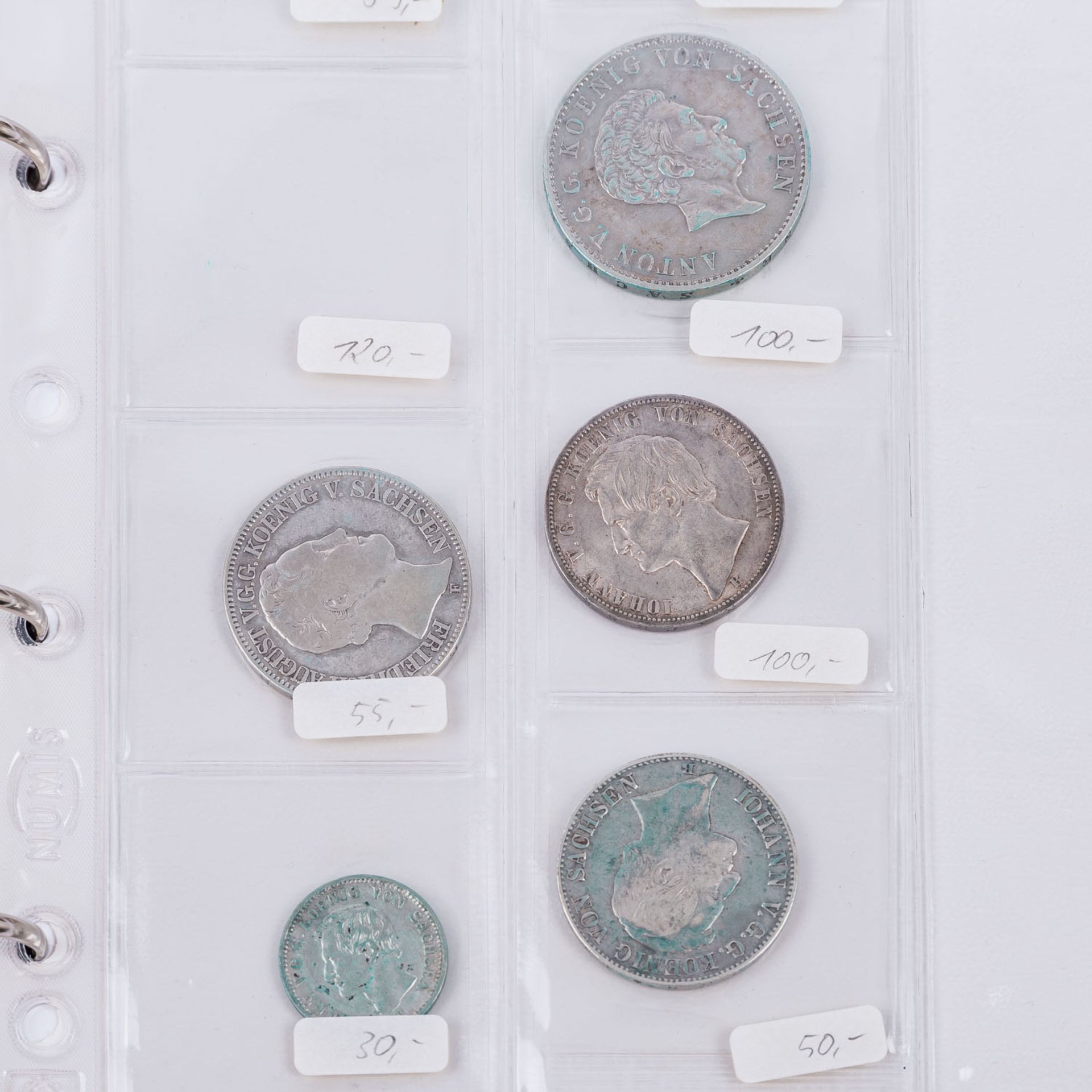 Kleine 8-teilige Sammlung historischer sächsischer Münzen - - Image 3 of 3