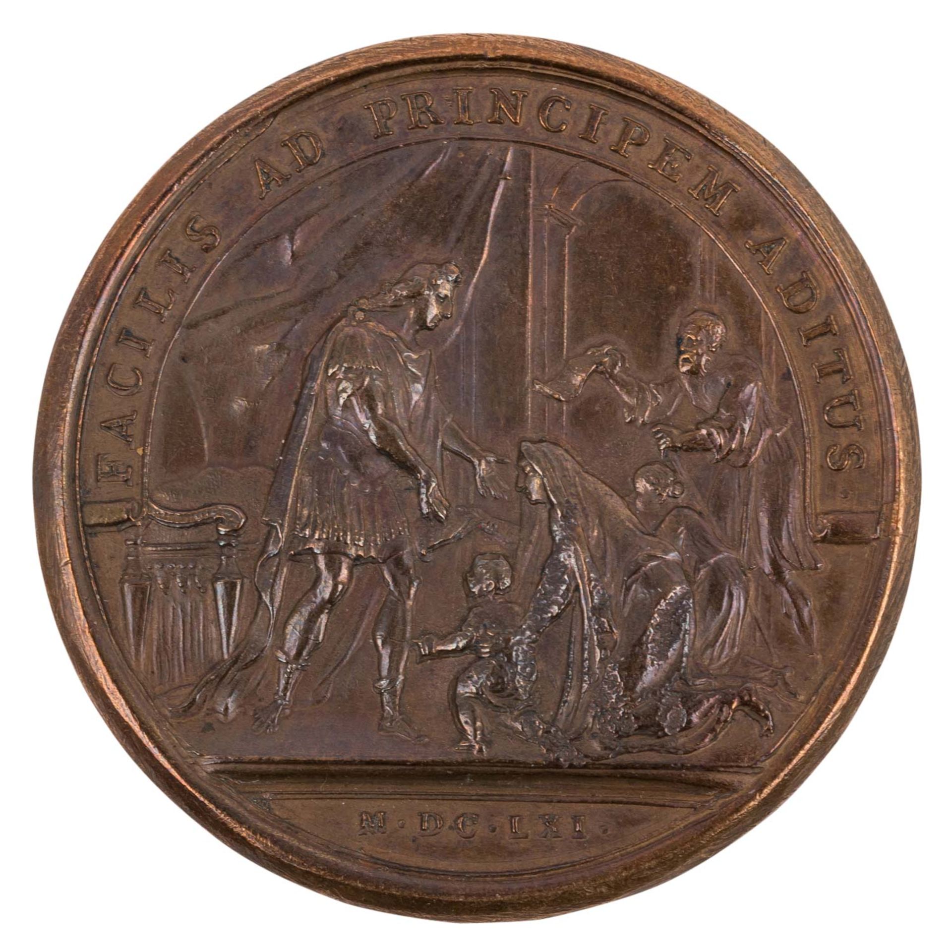 Frankreich - Bronzemedaille 1661, Ludwig XIV., auf seine persönliche Herrschaft, - Image 2 of 2