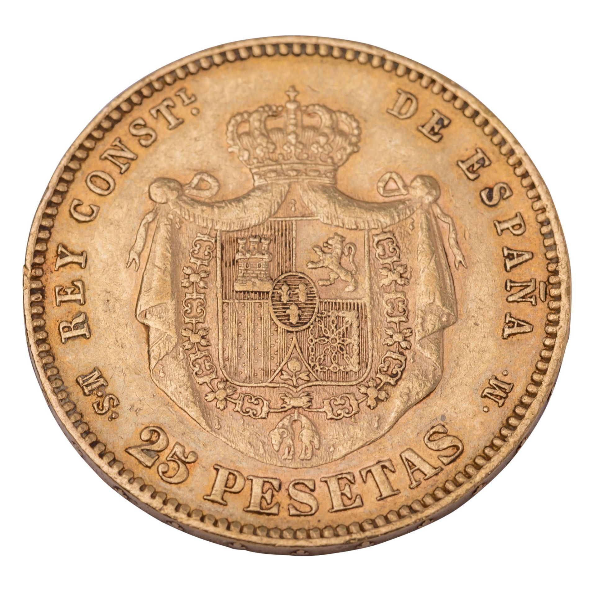 Spanien /GOLD - Alfonso XII, 25 Pesetas 1881-M - Bild 2 aus 2