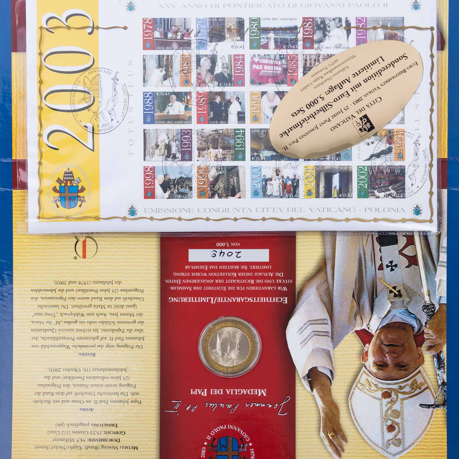 Konvolut mit Vatikanstadt-Sammlung mit Münzen und Medaillen - Bild 6 aus 8