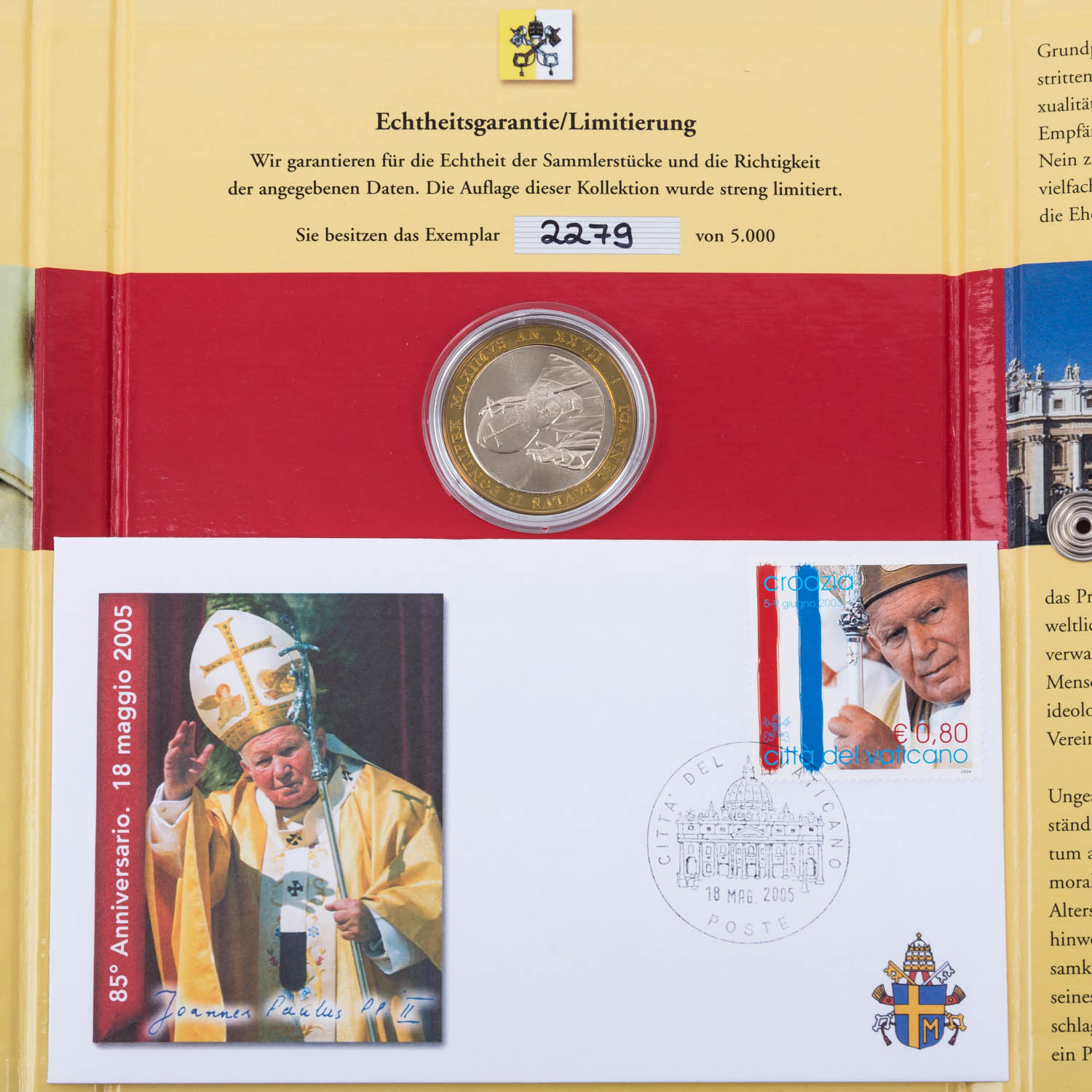 Konvolut mit Vatikanstadt-Sammlung mit Münzen und Medaillen - Bild 8 aus 8