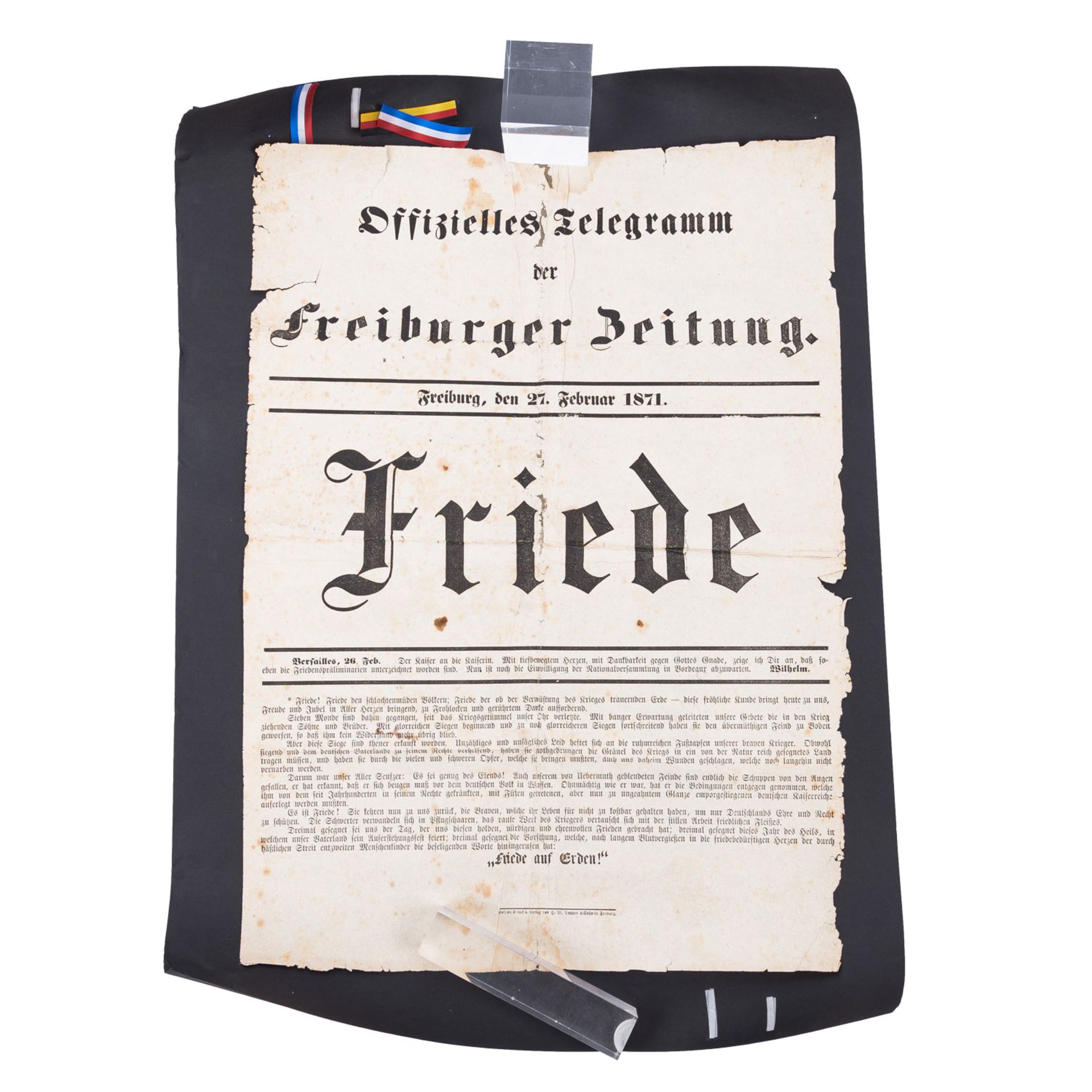 Deutsches Kaiserreich - Konvolut von Gedenktafeln und Anschlagplakaten zum Deutsch-Französischen Kri - Bild 2 aus 11
