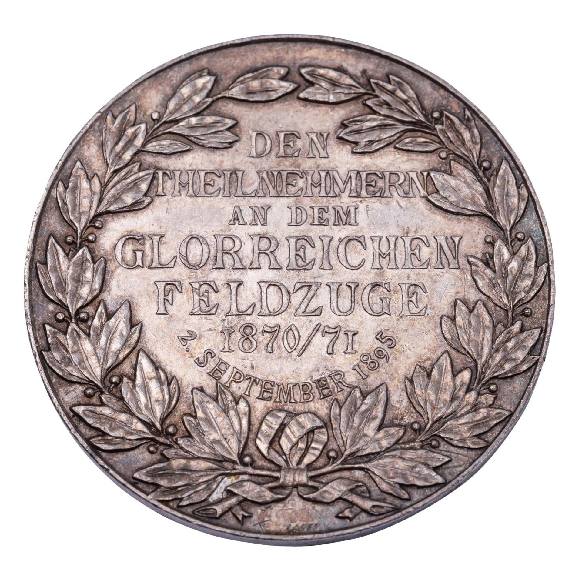 Stadt Erlangen - Silbermedaille 1895, Verdienstmedaille für die Teilnehmer - Image 2 of 2