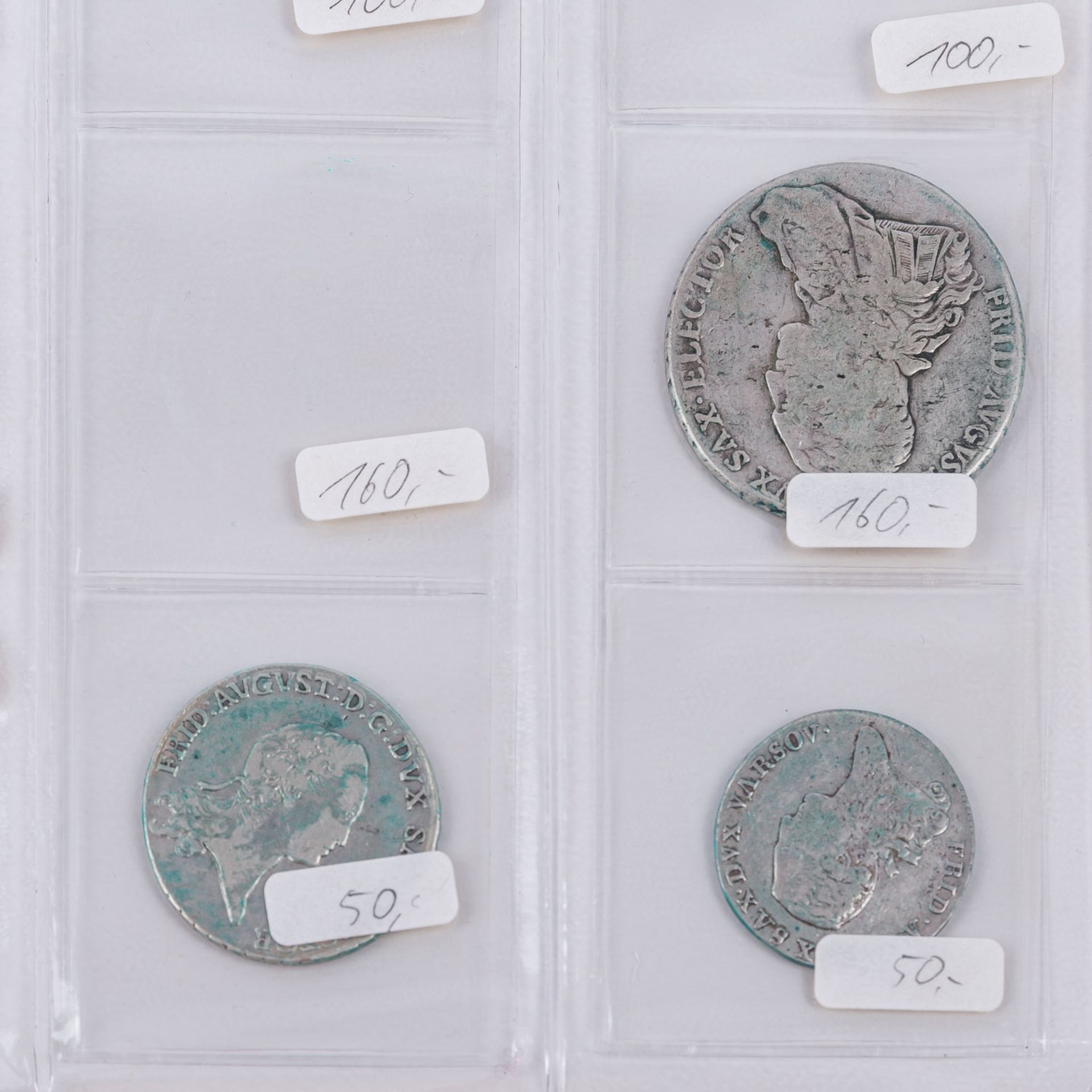 Kleine 8-teilige Sammlung historischer sächsischer Münzen - - Image 2 of 3