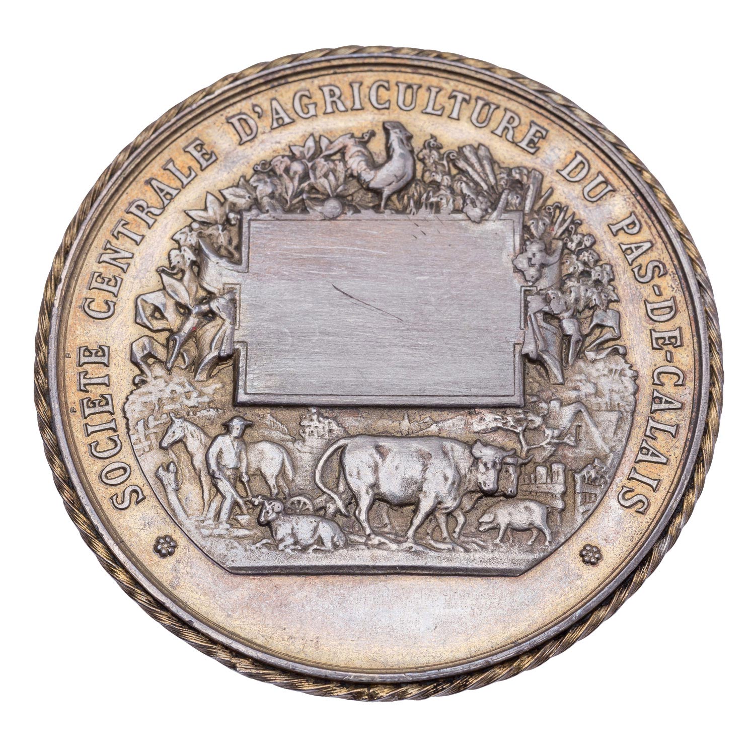 Frankreich - Vergoldete Silbermedaille o.J., Landwirtschaftsgesellschaft von Pas-de-Calais, - Image 2 of 2