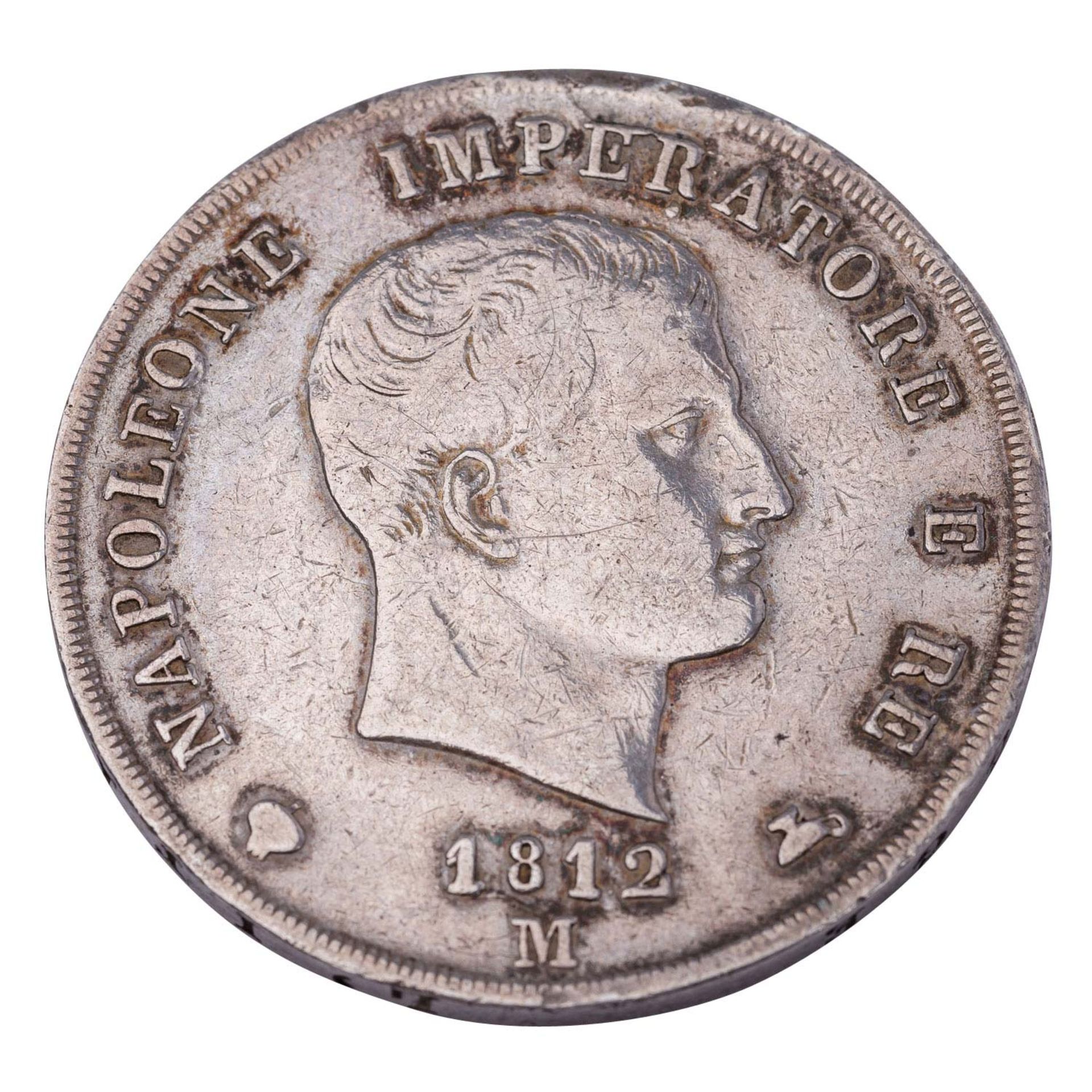 Italien/Königreich Napoleon - 5 Lire Napoleon I. 1812 M, ss+, - Image 2 of 2