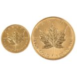 Kanada /GOLD - Elisabeth II. 10$ & 50$ - Maple Leaf 1/4 Unze & 1 Unze