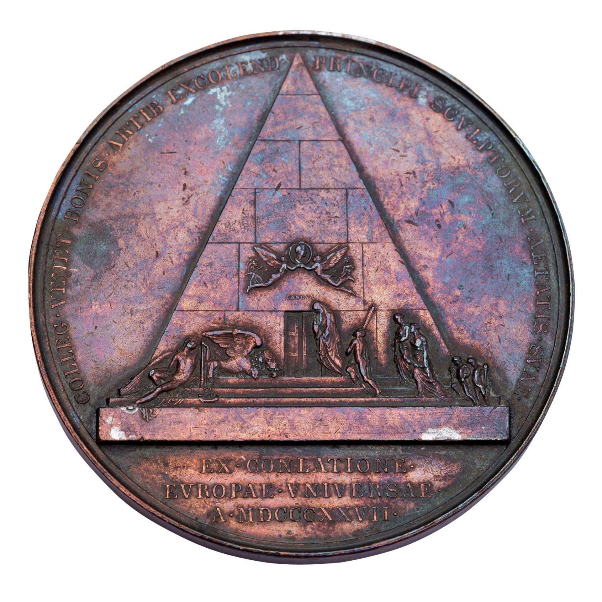 Italien - Kupfermedaille 1827, von Antonio Fabris (1792 –1865), - Image 2 of 2