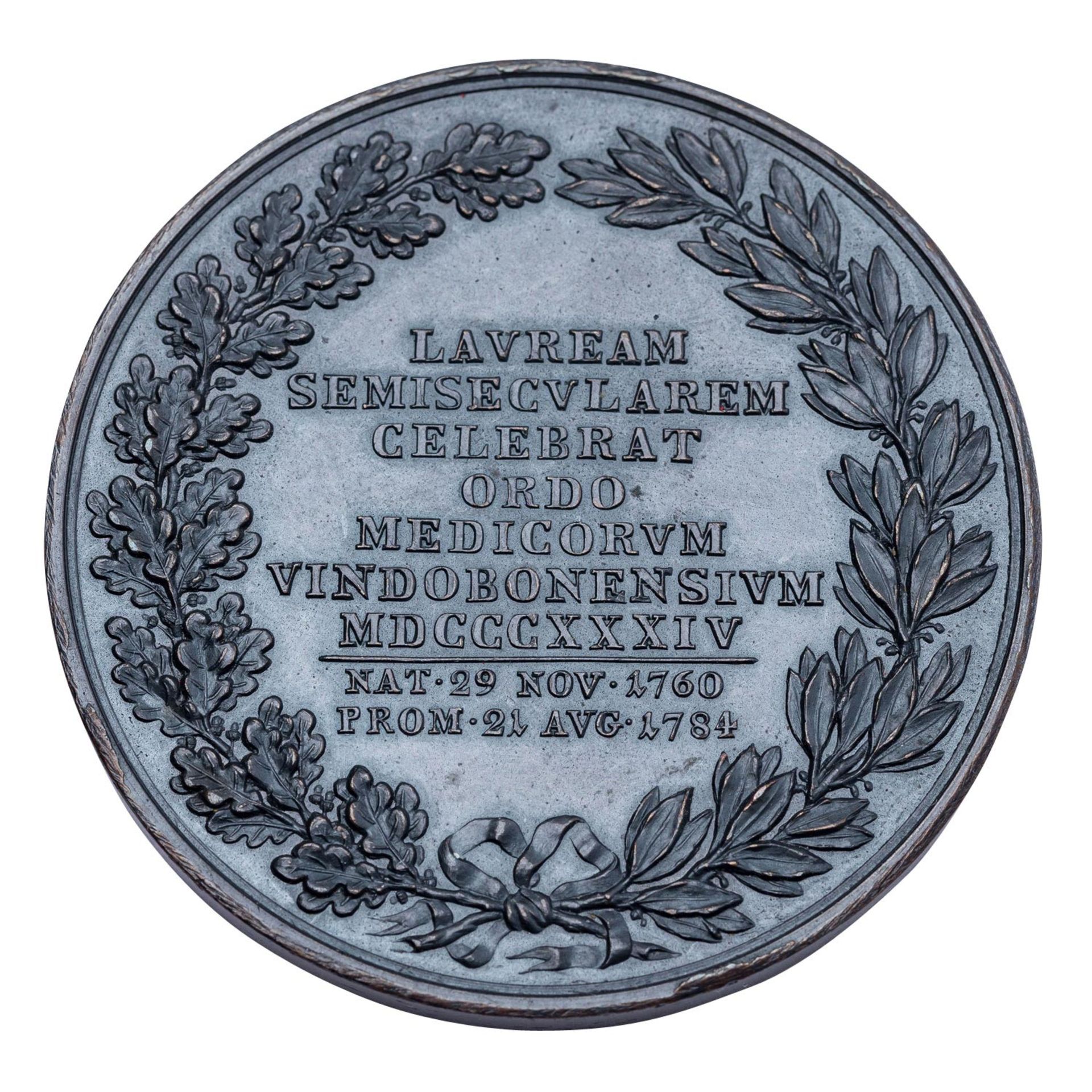 RDR - geschwärzte Bronzemedaille o.J. (1830er Jahre), von Joseph D. Böhm (1794-1865), - Image 2 of 2