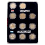 Monaco & San Marino - 9 x 2 Euro Gedenkmünzen