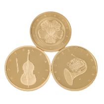 BRD/GOLD - 50 Euro 2017, 2018 und 2020. 3 Stück.