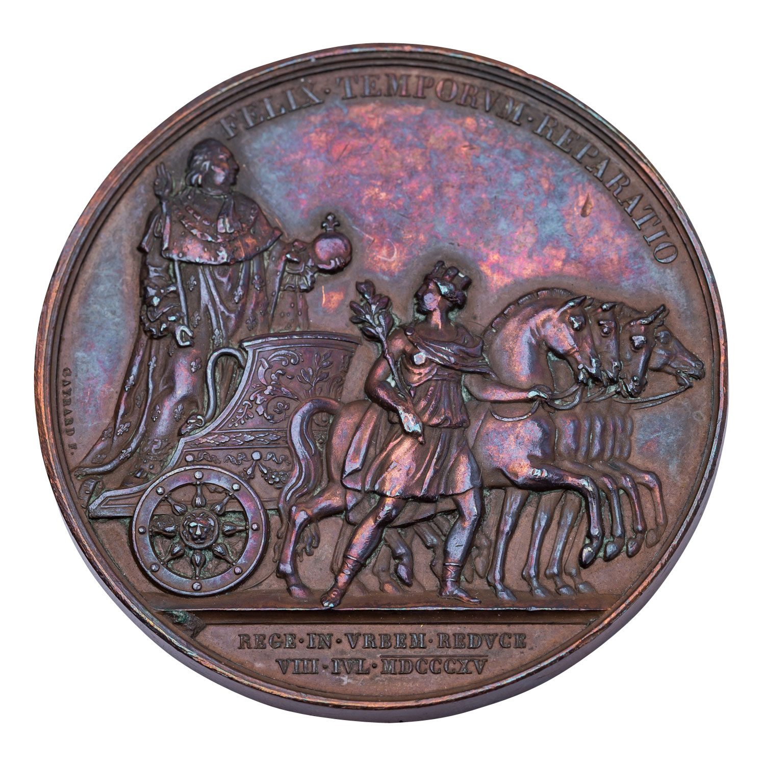 Frankreich - Bronzemedaille 1815, auf den zweiten Einzug von Ludwig XVIII. - Image 2 of 2